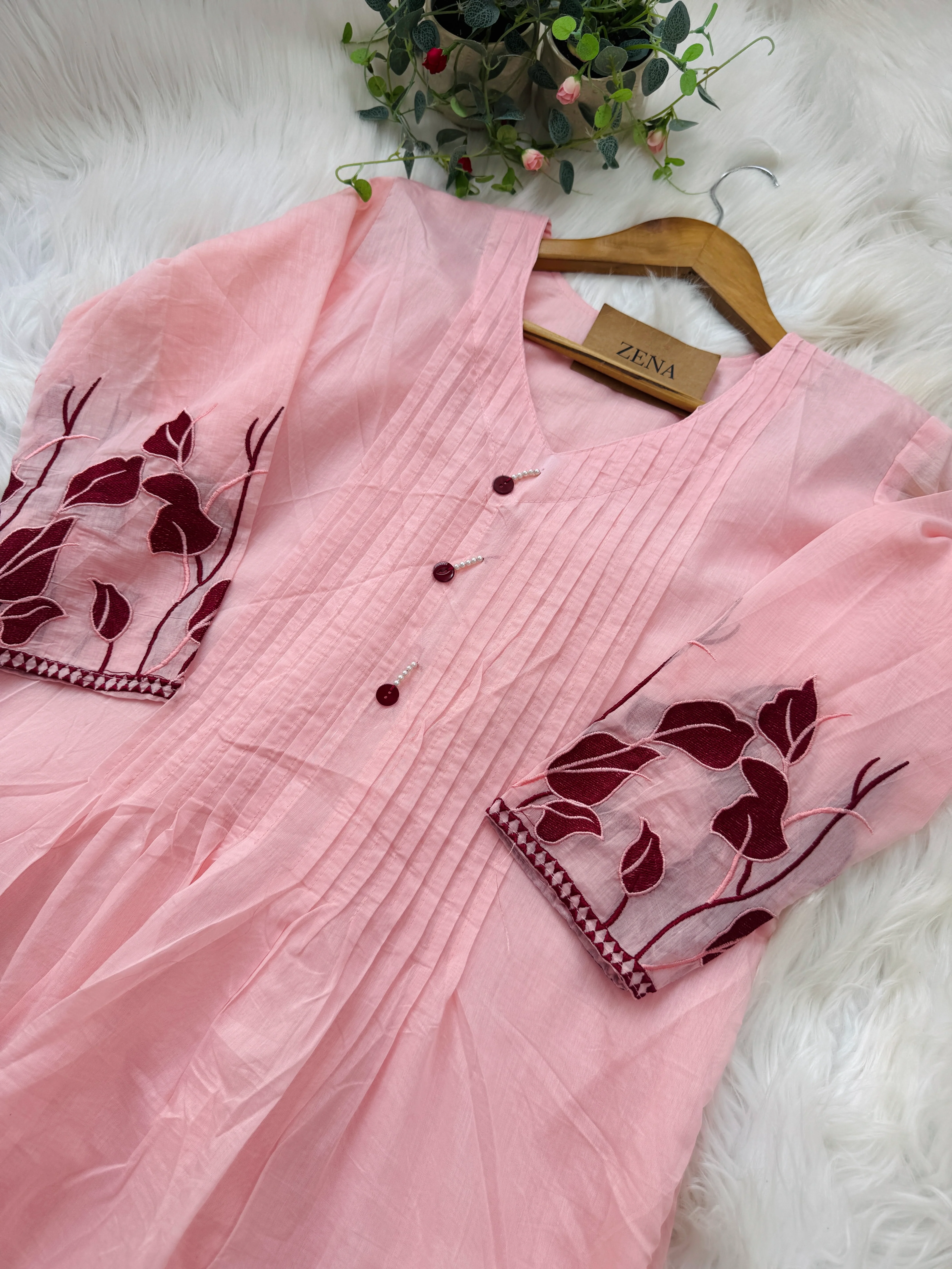 Mul Chanderi Appliqué Work Anarkali Set ✨ - Image 4