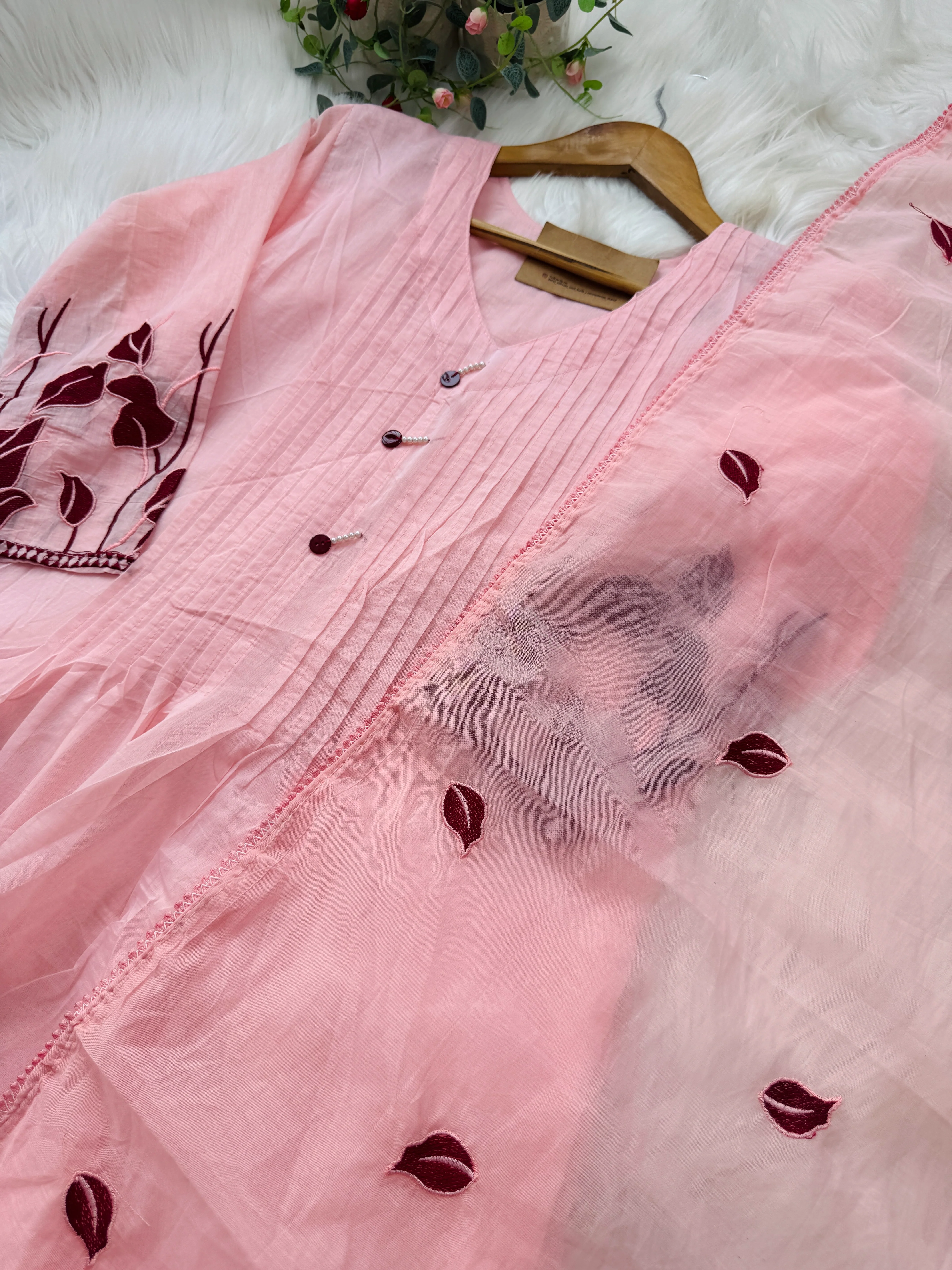 Mul Chanderi Appliqué Work Anarkali Set ✨ - Image 5