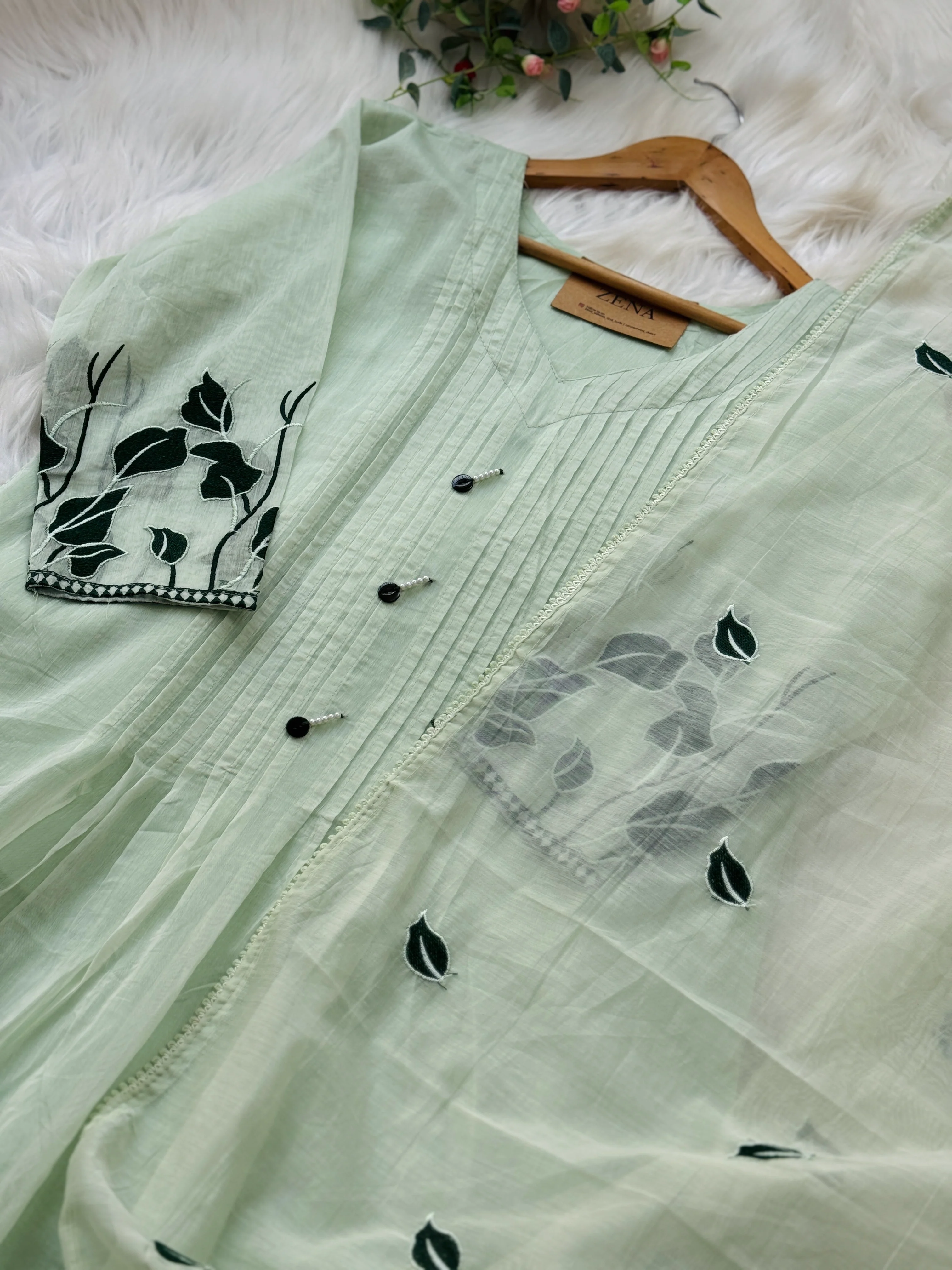Mul Chanderi Appliqué Work Anarkali Set ✨ - Image 4