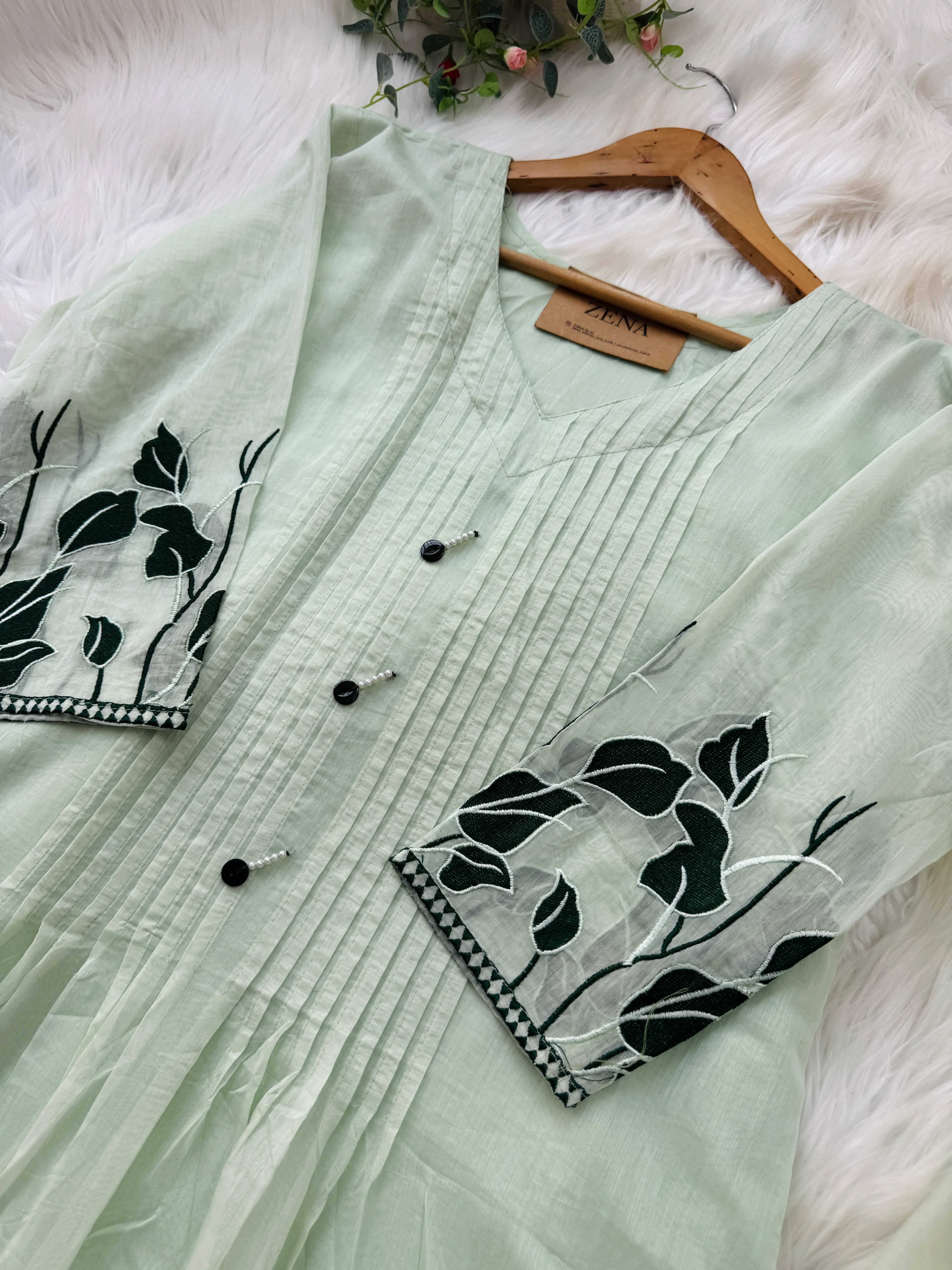 Mul Chanderi Appliqué Work Anarkali Set ✨ - Image 5