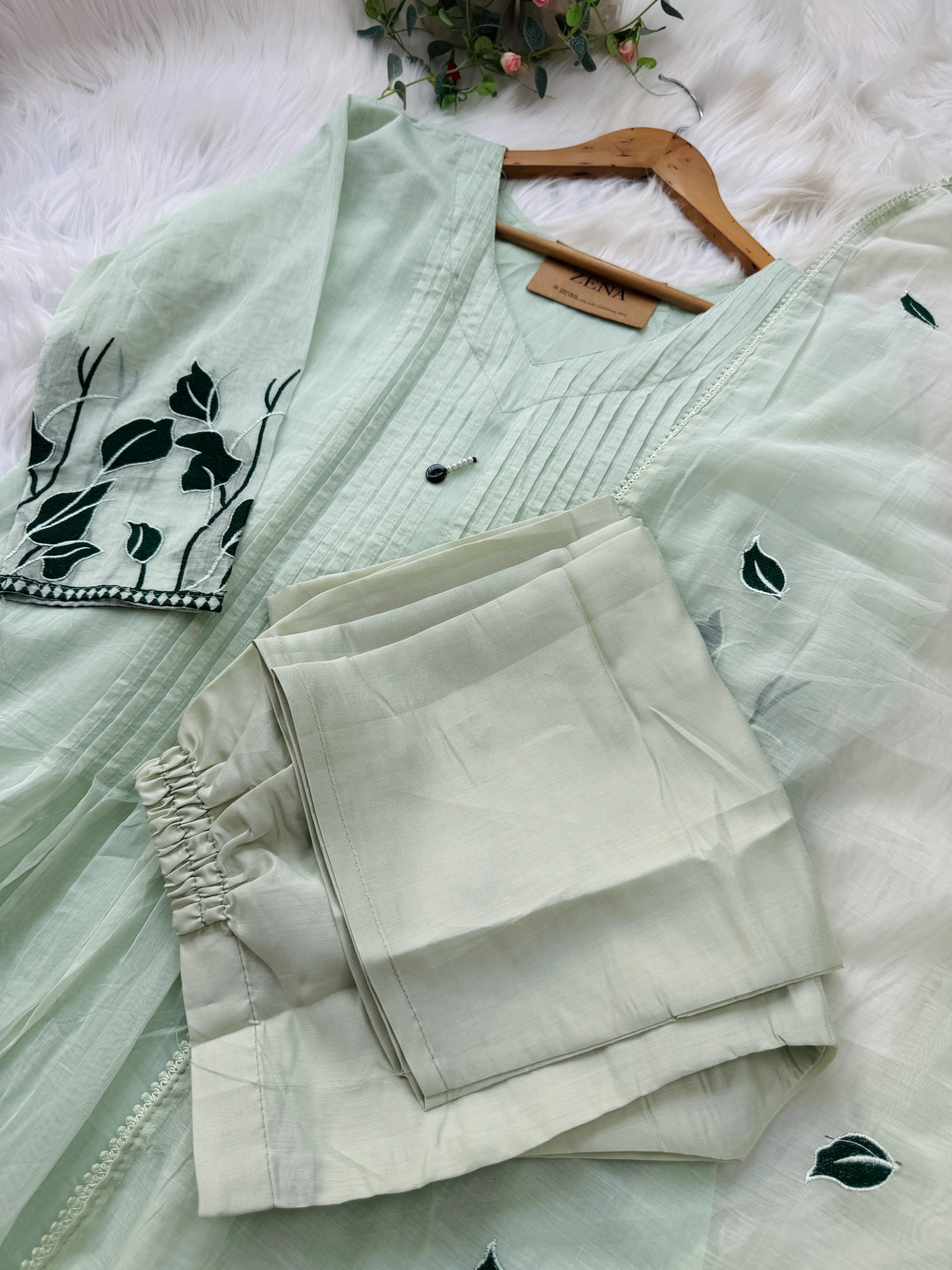 Mul Chanderi Appliqué Work Anarkali Set ✨ - Image 6