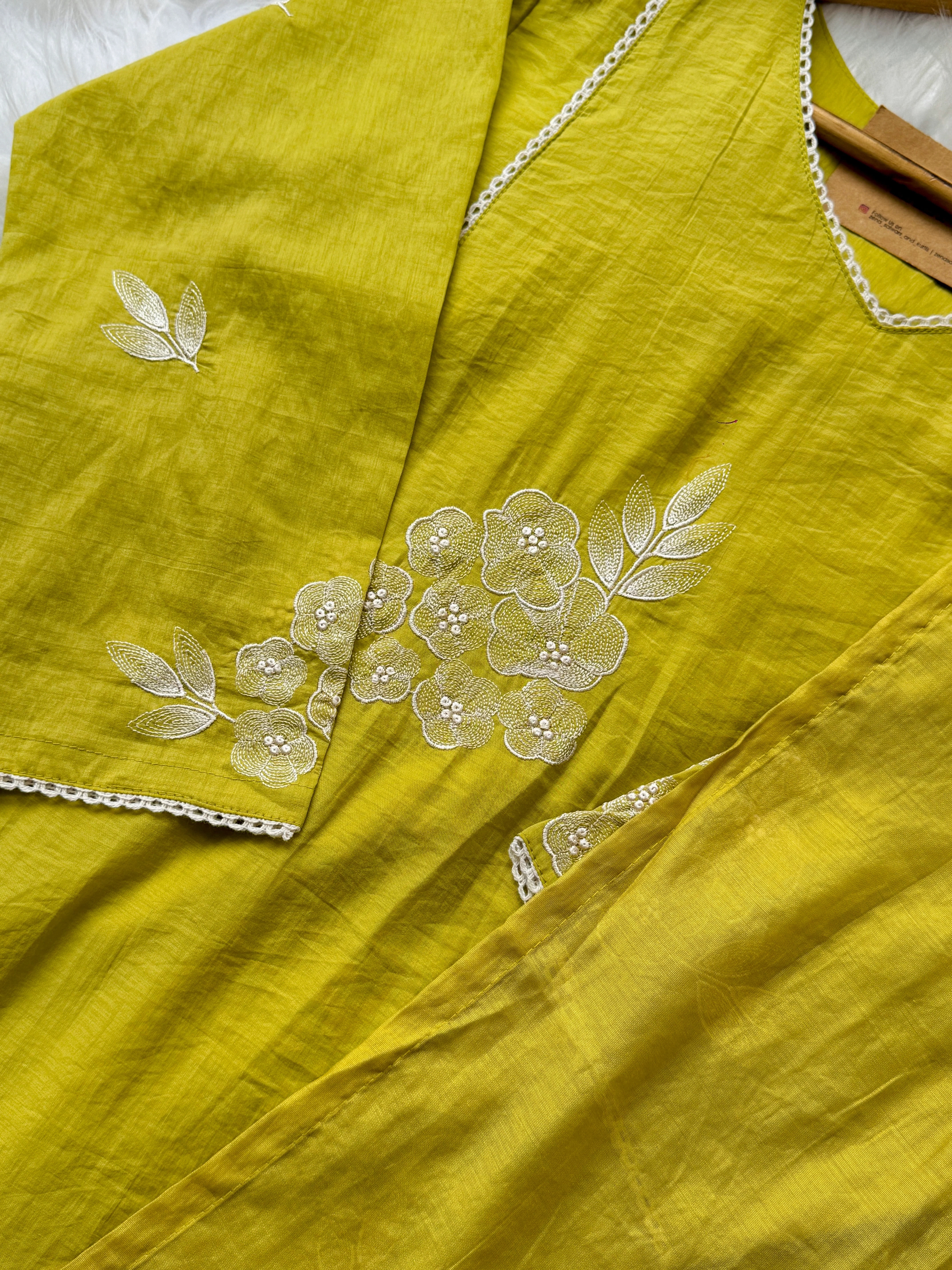 Mul Chanderi Embroidered Anarkali Kurti Set β Timeless Elegance, Effortless Style - Image 4