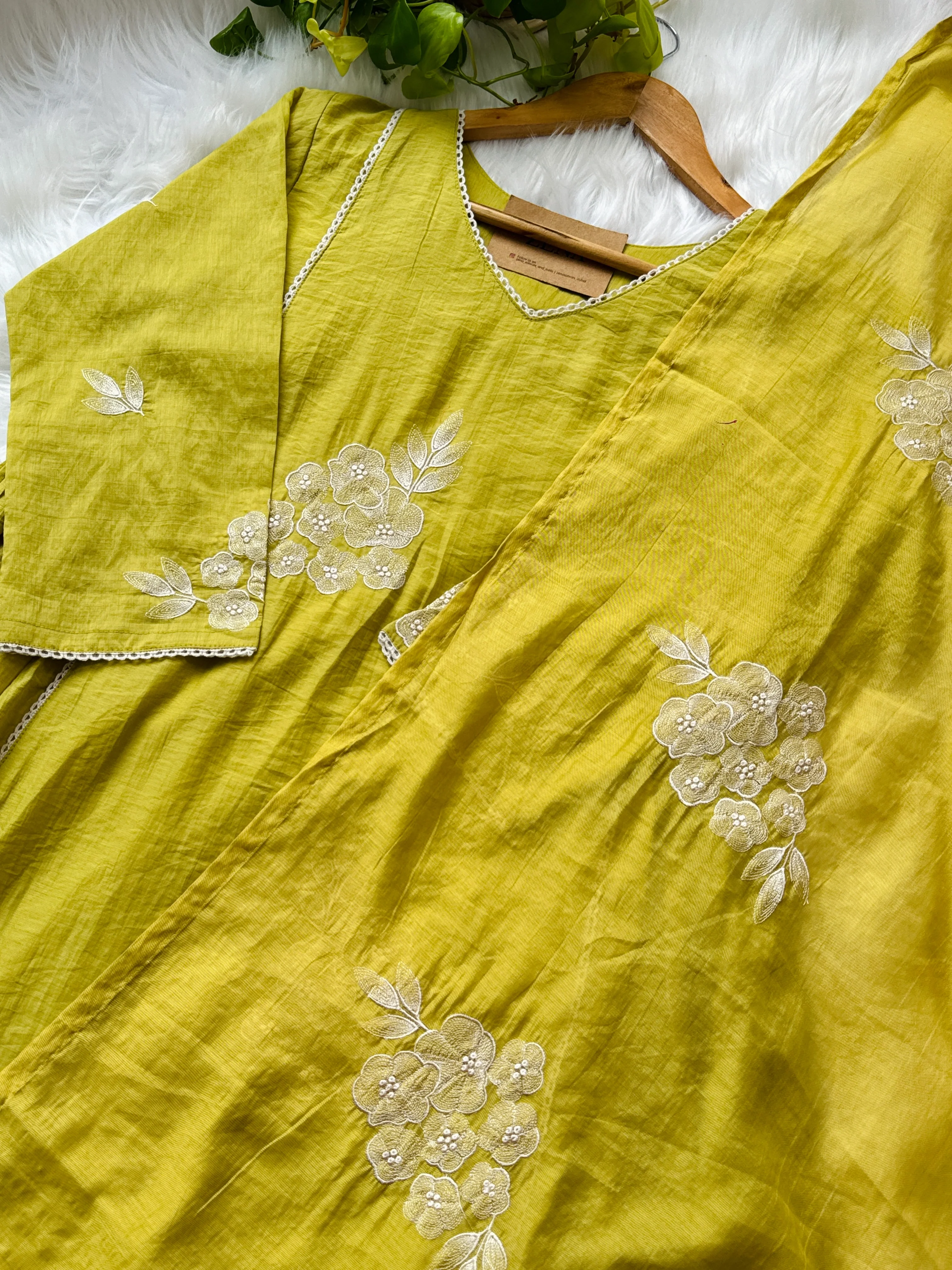 Mul Chanderi Embroidered Anarkali Kurti Set β Timeless Elegance, Effortless Style - Image 6