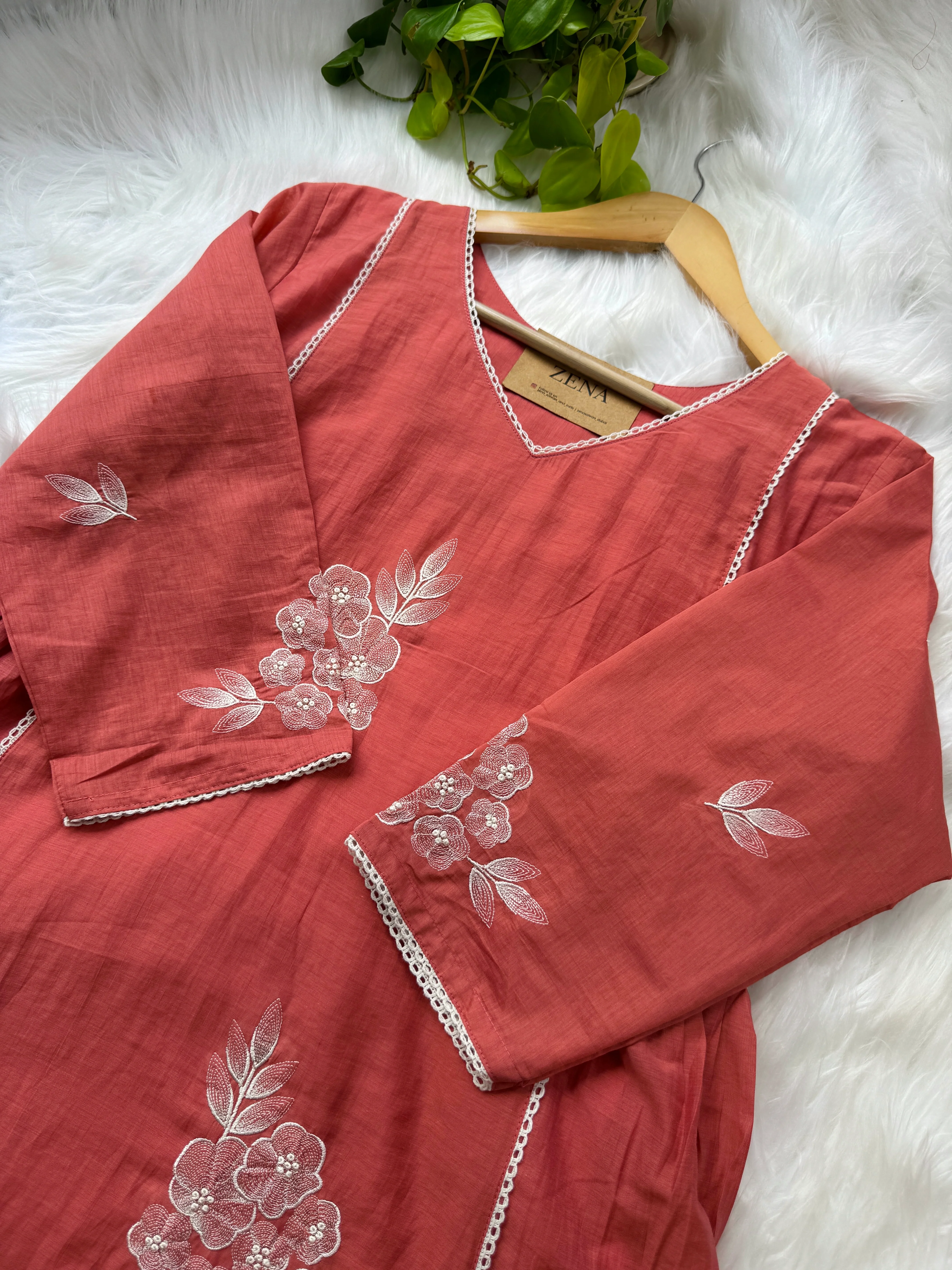 Mul Chanderi Embroidered Anarkali Kurti Set β Timeless Elegance, Effortless Style - Image 4