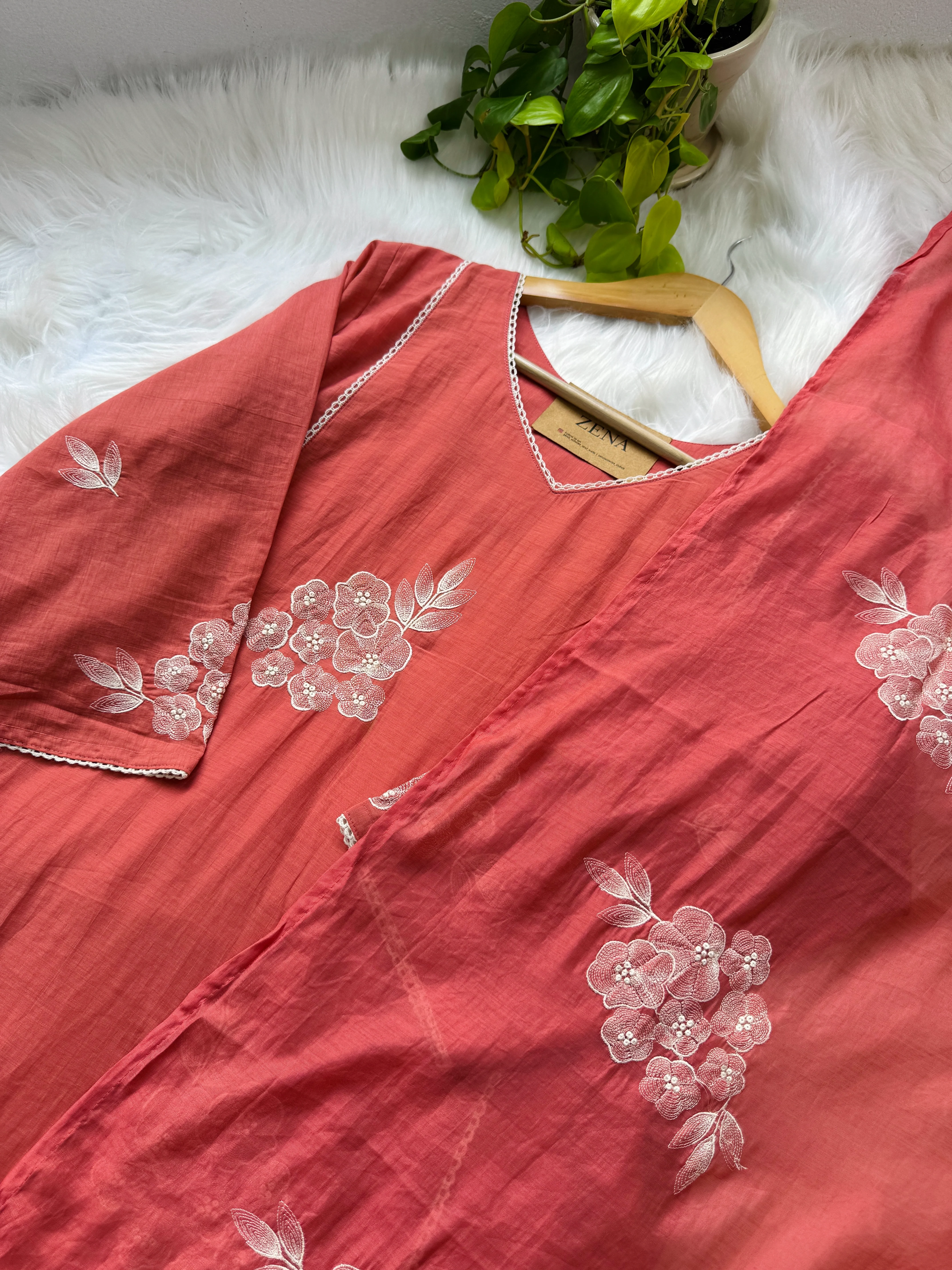 Mul Chanderi Embroidered Anarkali Kurti Set β Timeless Elegance, Effortless Style - Image 5