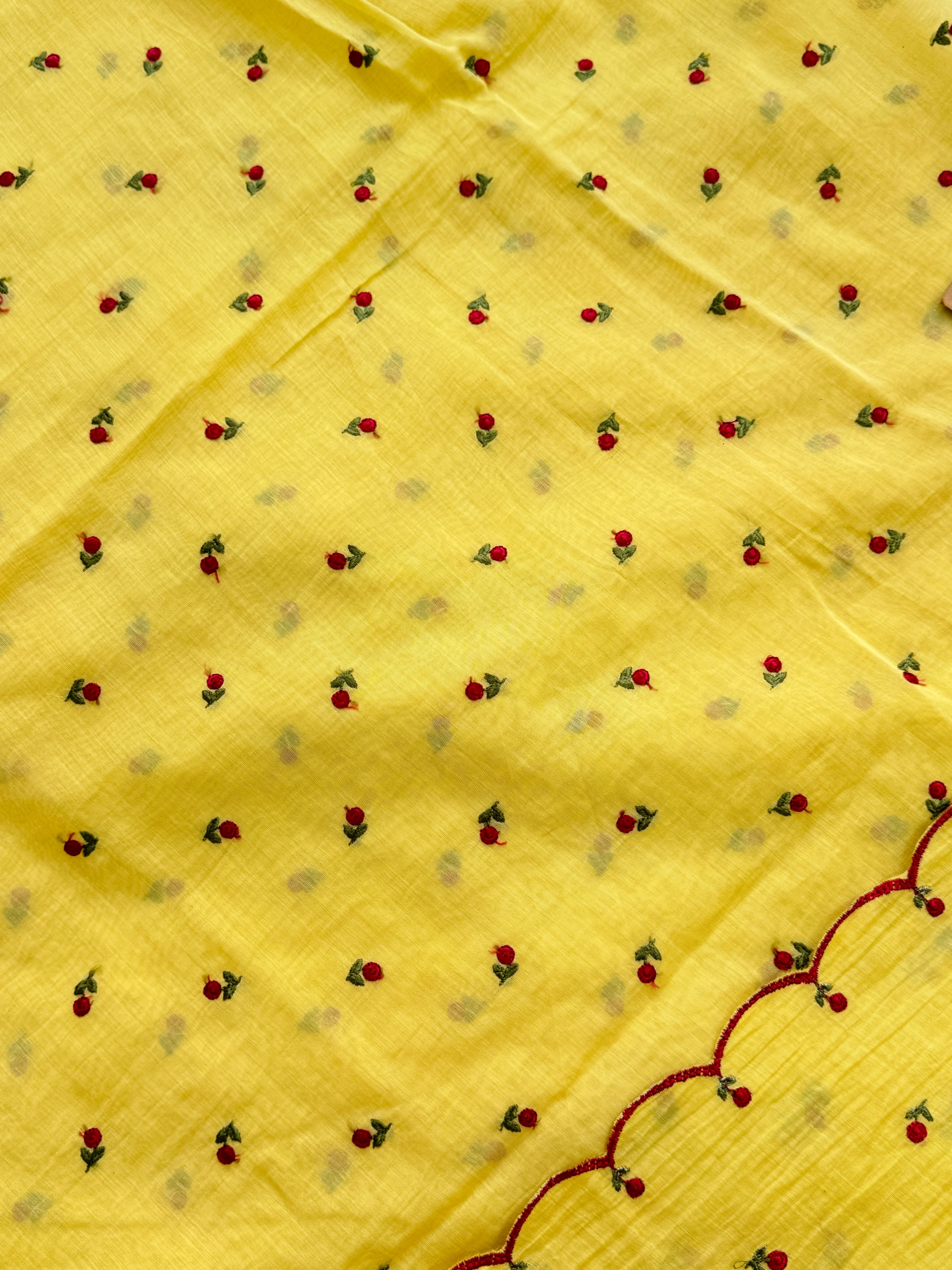Mul Chanderi Embroidered Unstitched Suit – Redefining Ethnic Elegance - Image 9