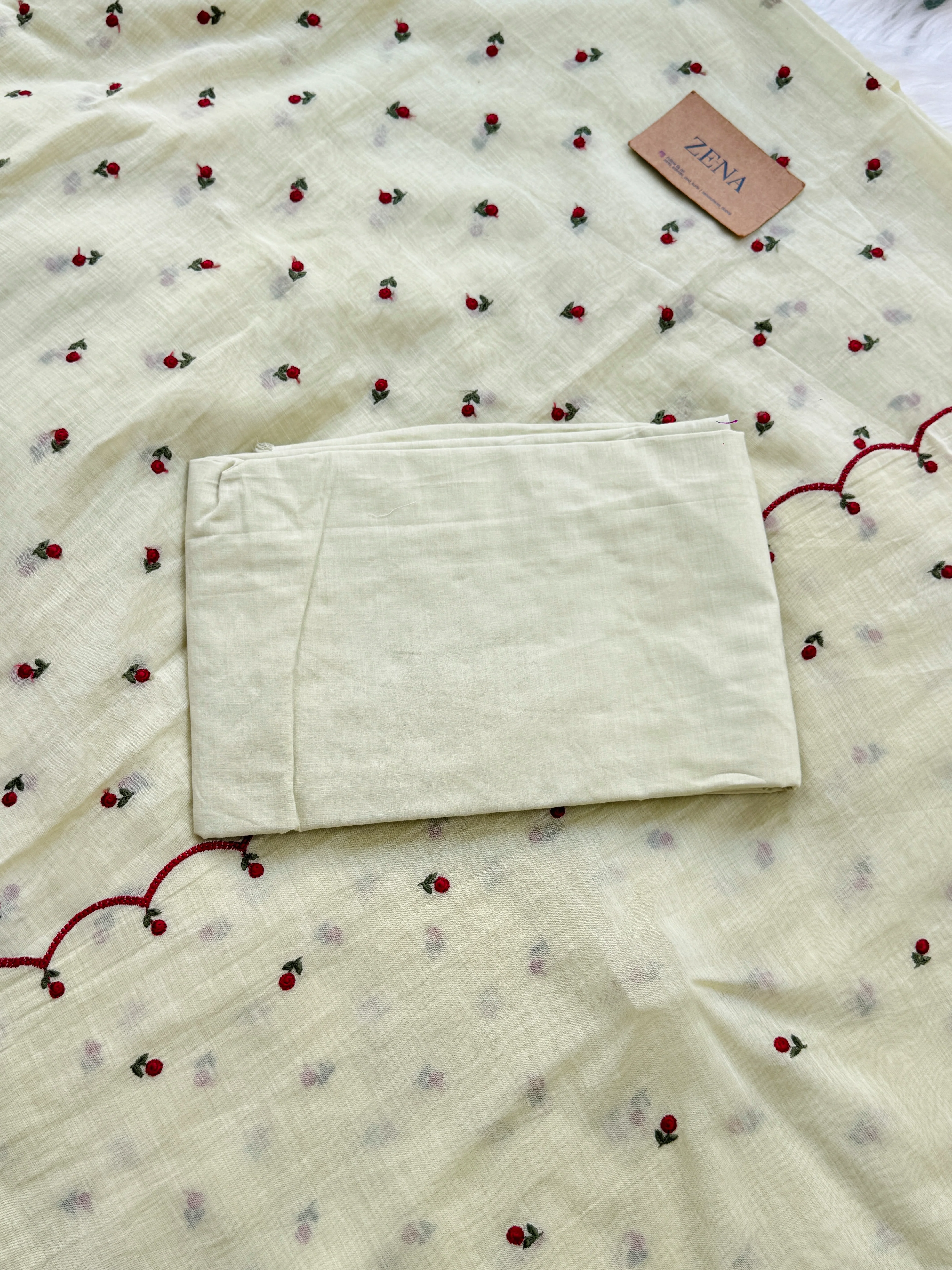 Mul Chanderi Embroidered Unstitched Suit – Redefining Ethnic Elegance - Image 3