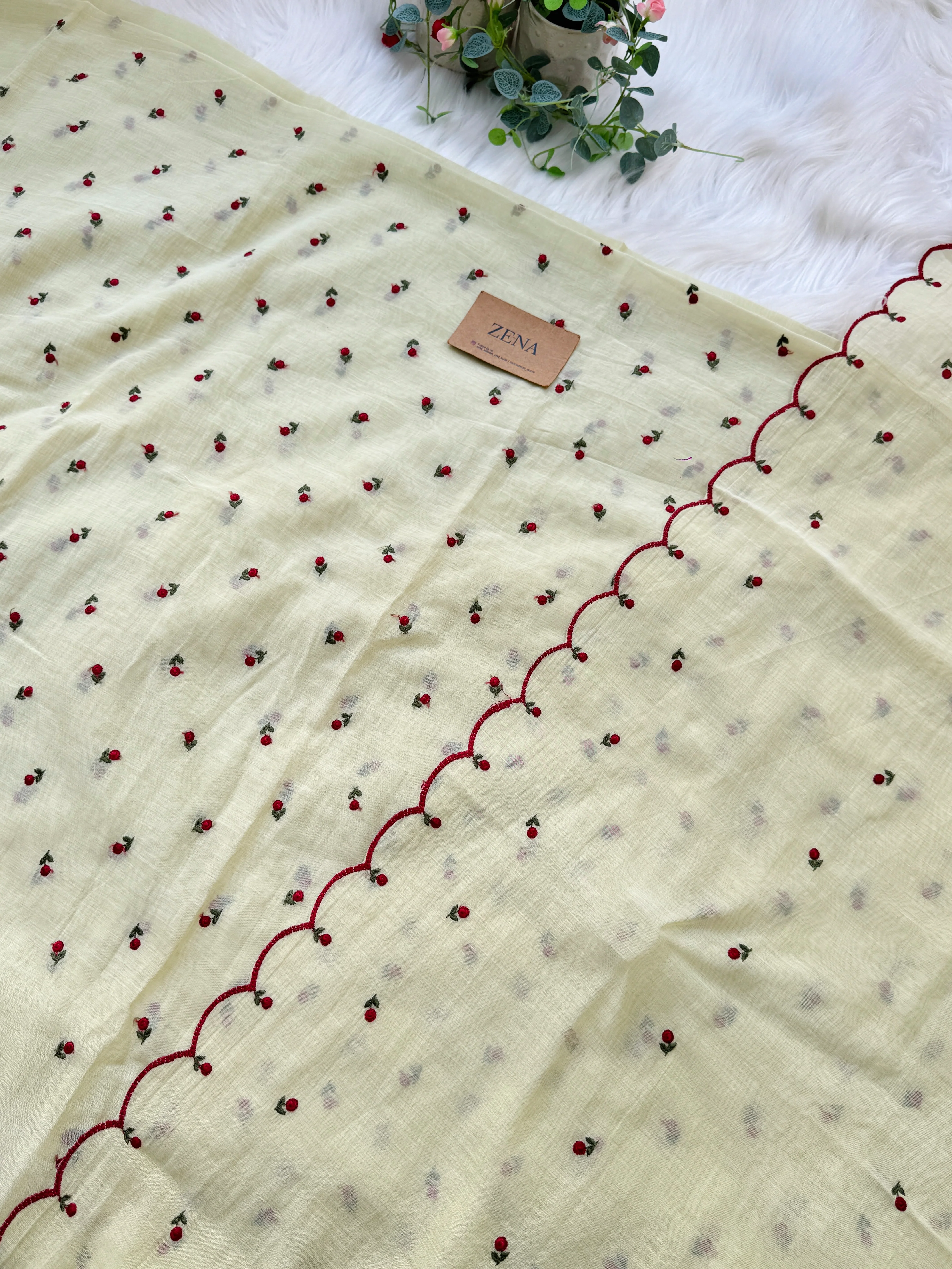 Mul Chanderi Embroidered Unstitched Suit – Redefining Ethnic Elegance - Image 4