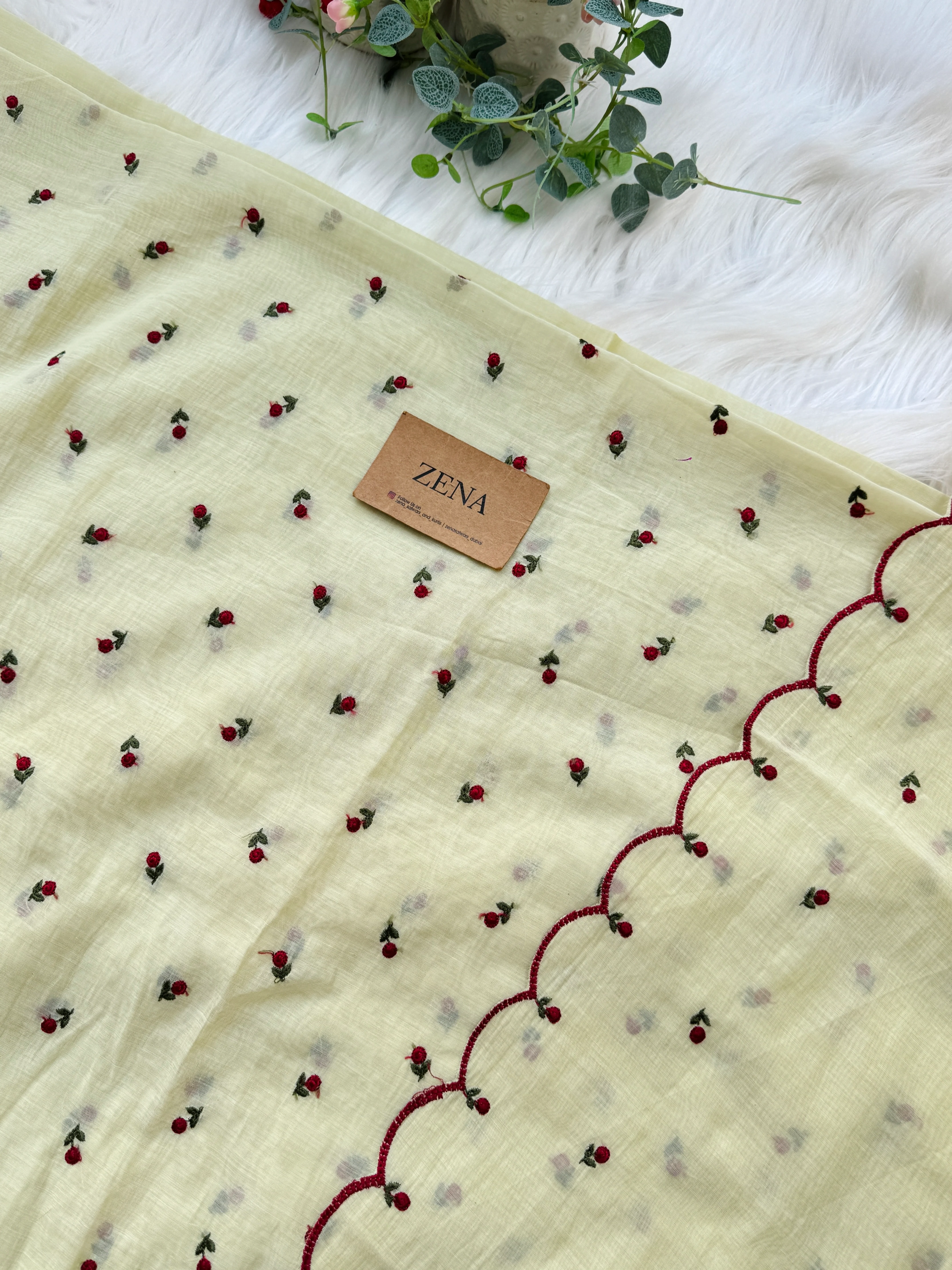 Mul Chanderi Embroidered Unstitched Suit – Redefining Ethnic Elegance - Image 5
