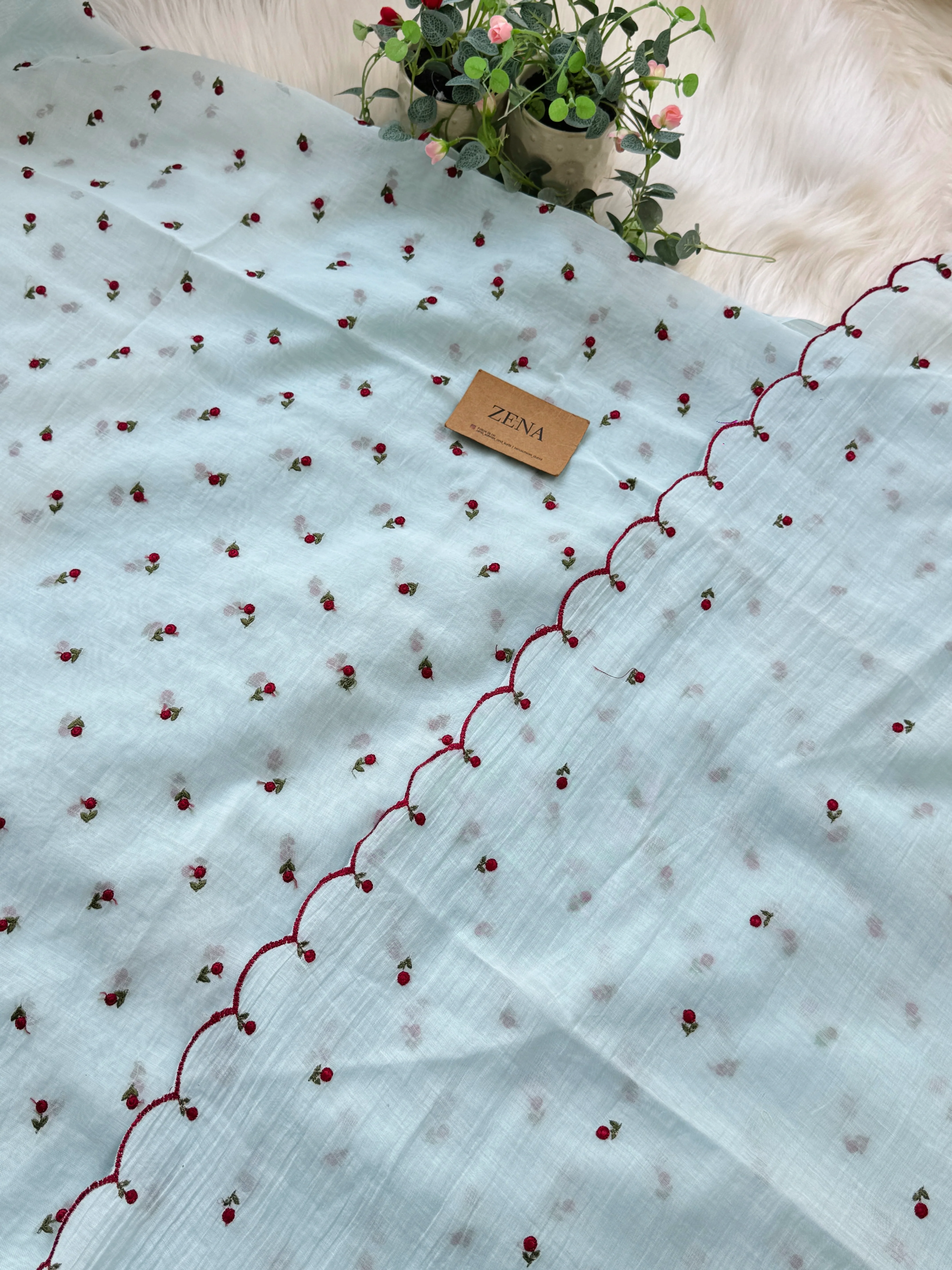 Mul Chanderi Embroidered Unstitched Suit – Redefining Ethnic Elegance - Image 5