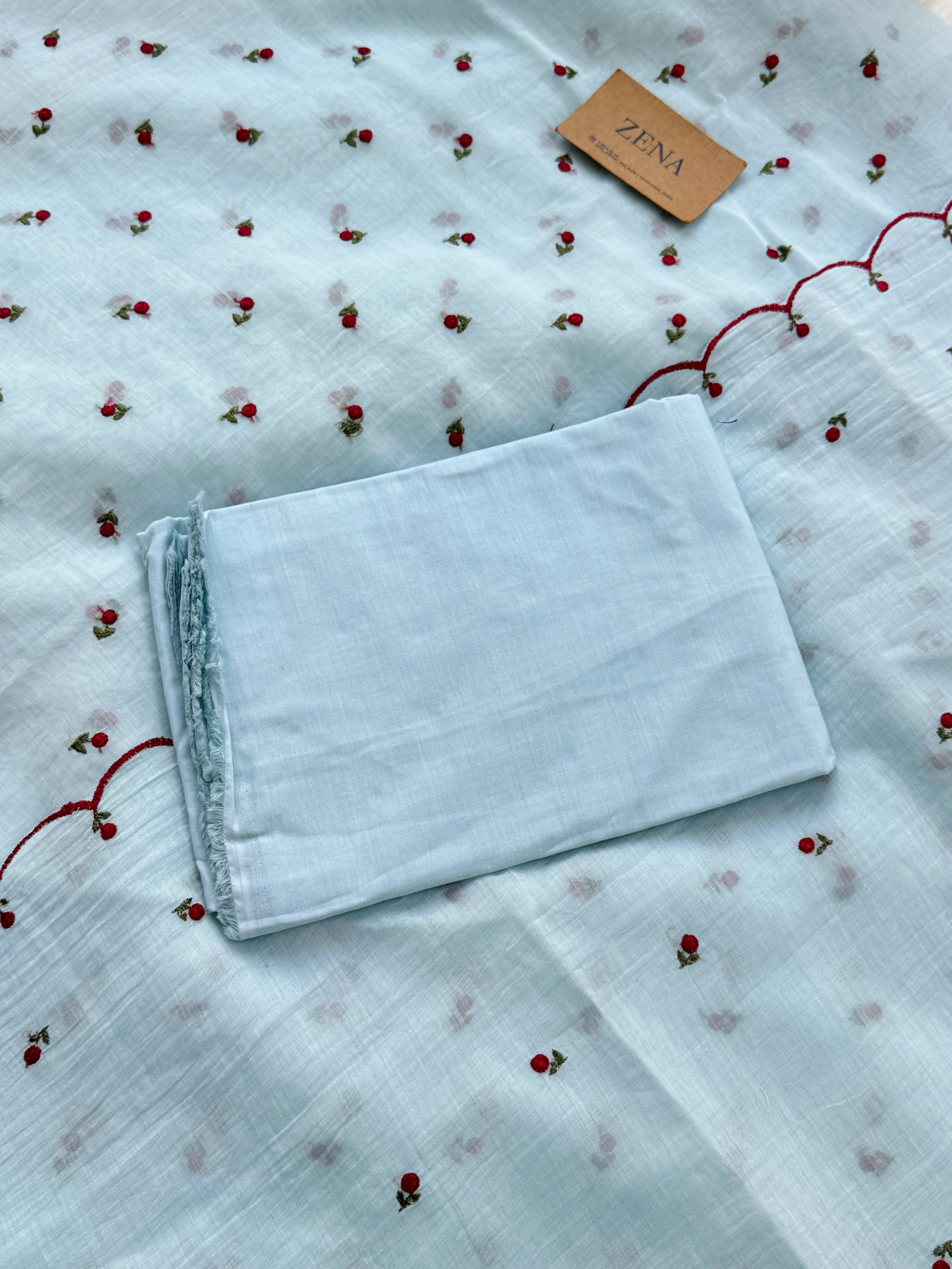 Mul Chanderi Embroidered Unstitched Suit – Redefining Ethnic Elegance - Image 6