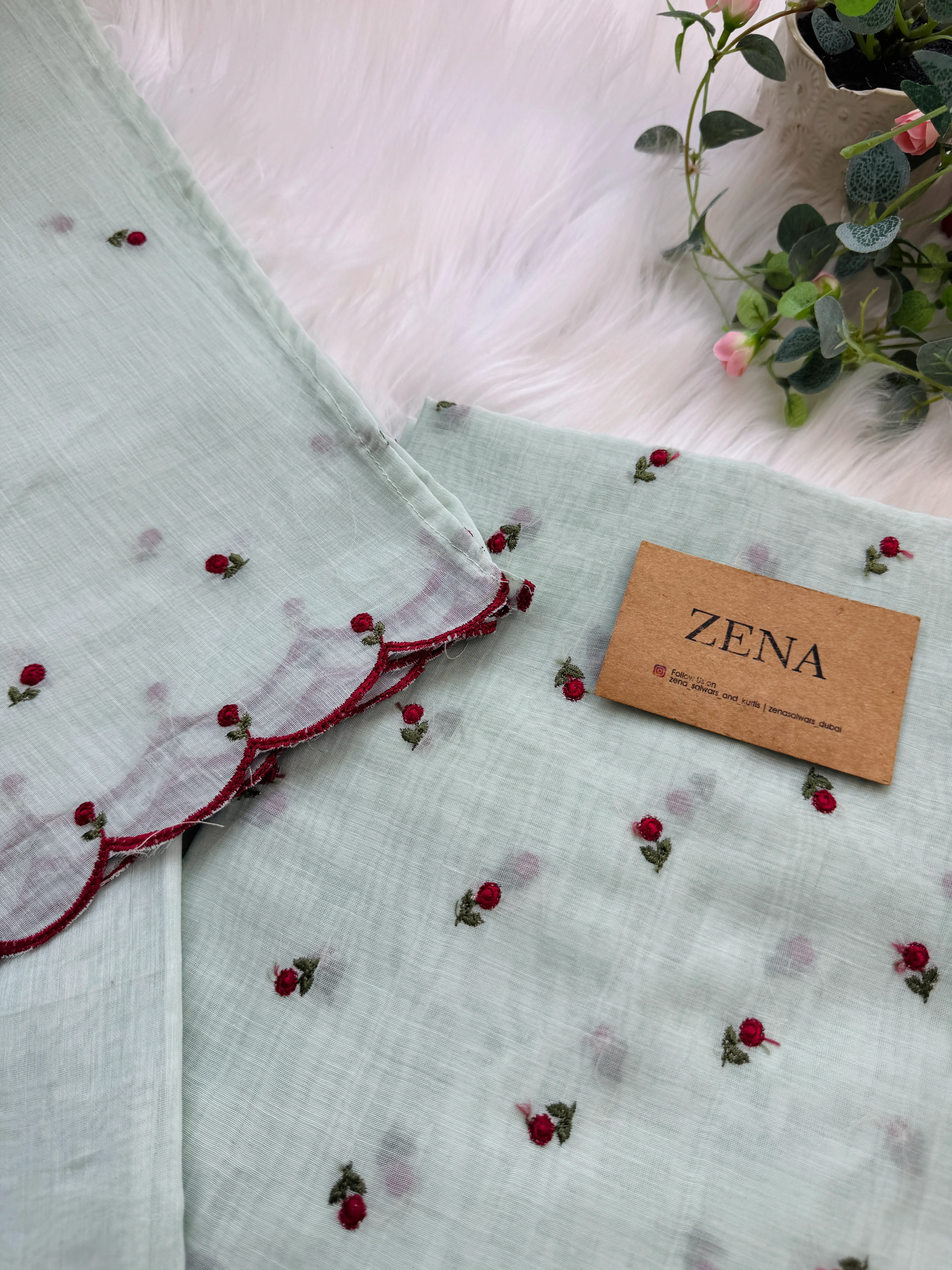 Mul Chanderi Embroidered Unstitched Suit – Redefining Ethnic Elegance - Image 3