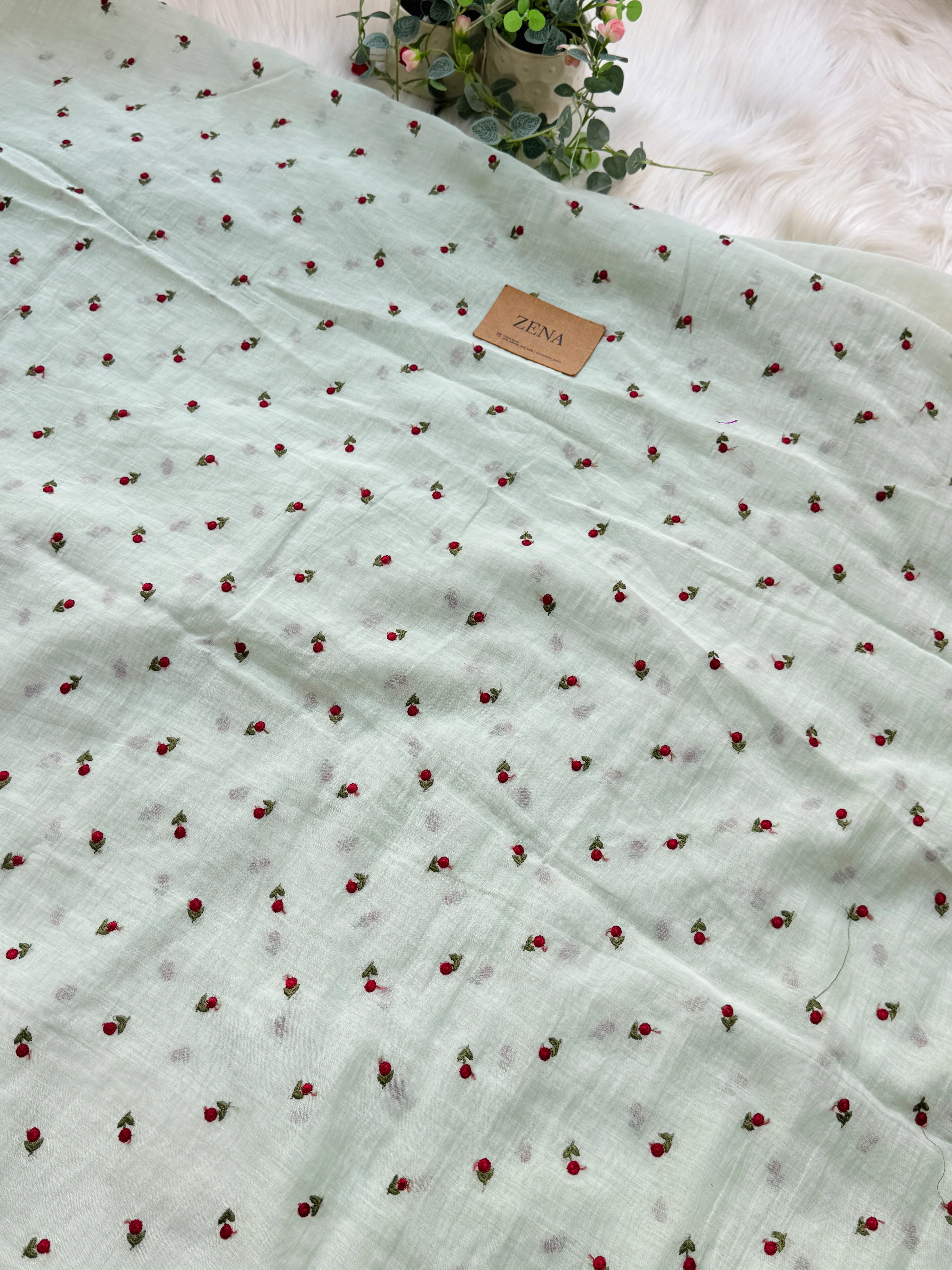 Mul Chanderi Embroidered Unstitched Suit – Redefining Ethnic Elegance - Image 4