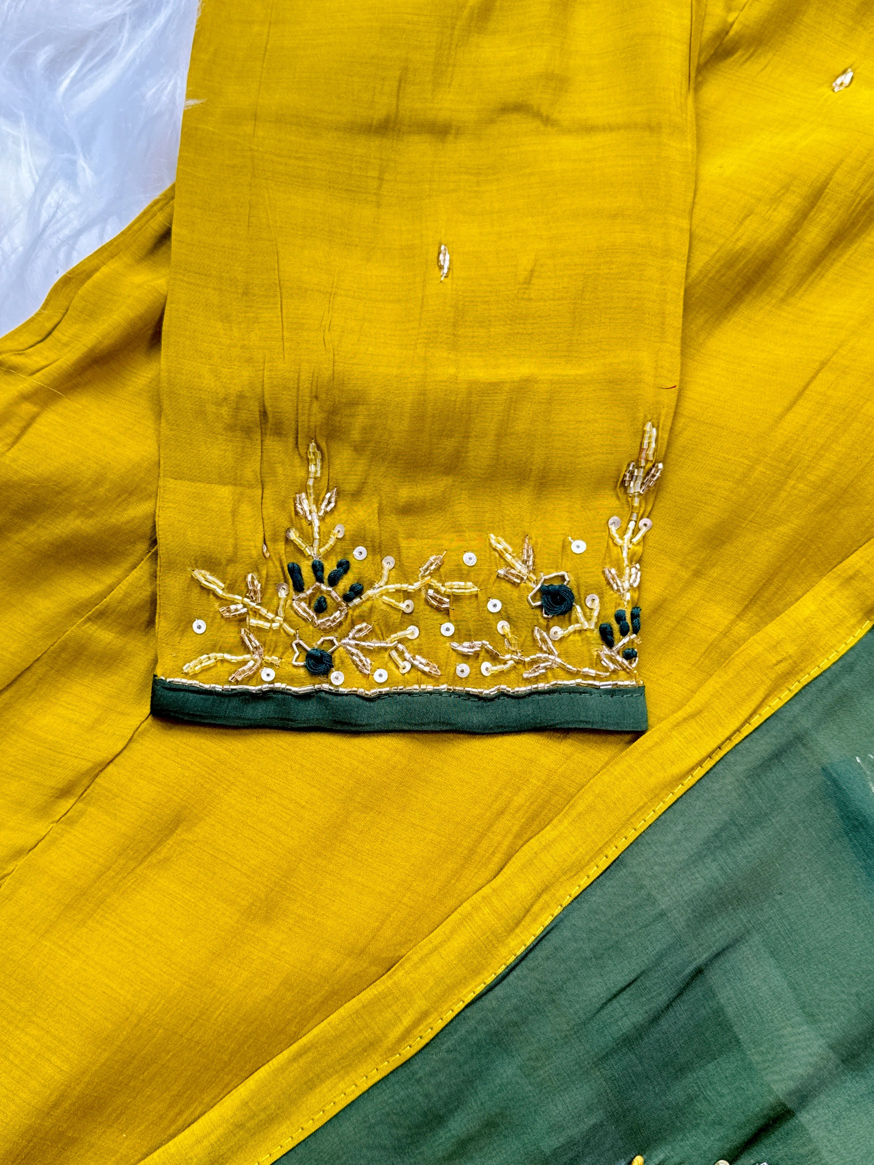 Mul Chanderi Hand Detailed A-Line Kurti Set – Subtle Elegance, Effortless Comfort - Image 5