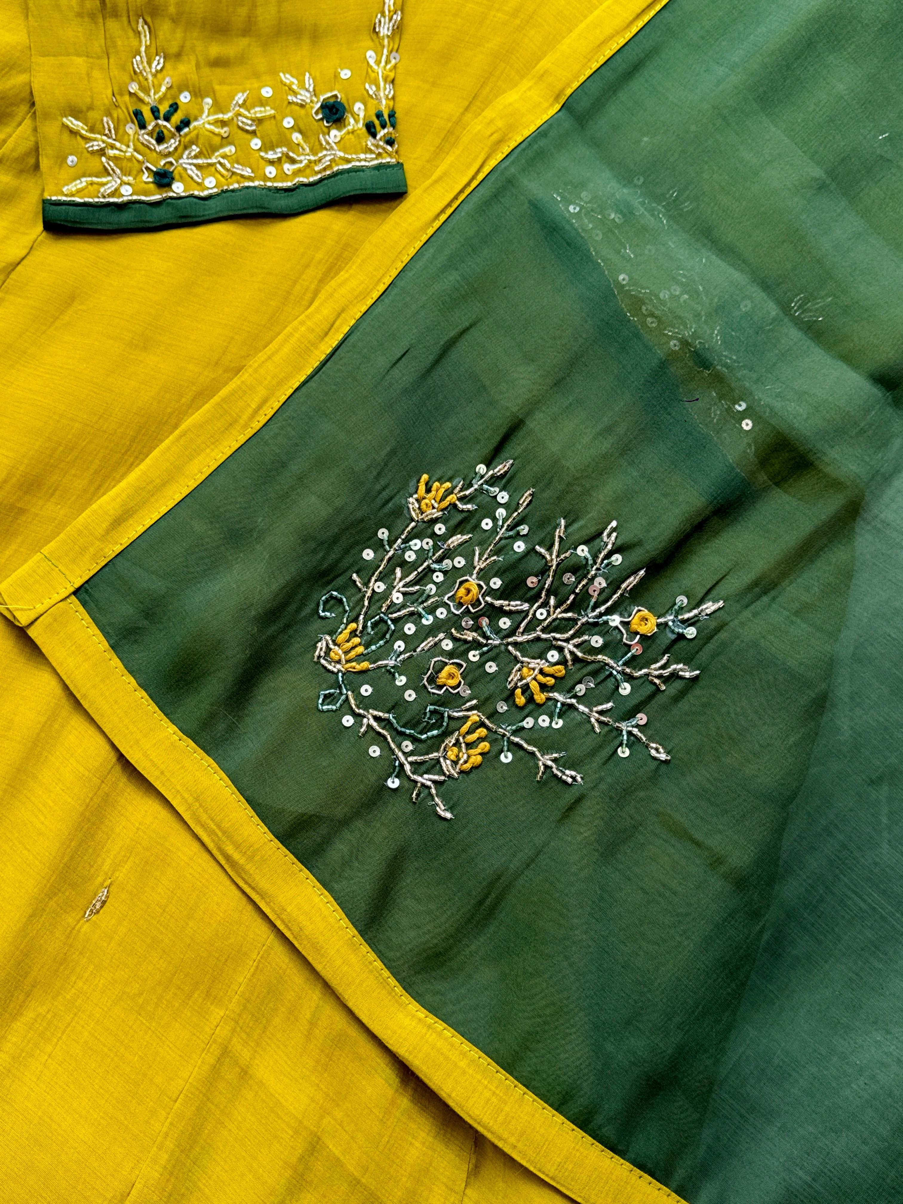 Mul Chanderi Hand Detailed A-Line Kurti Set – Subtle Elegance, Effortless Comfort - Image 6