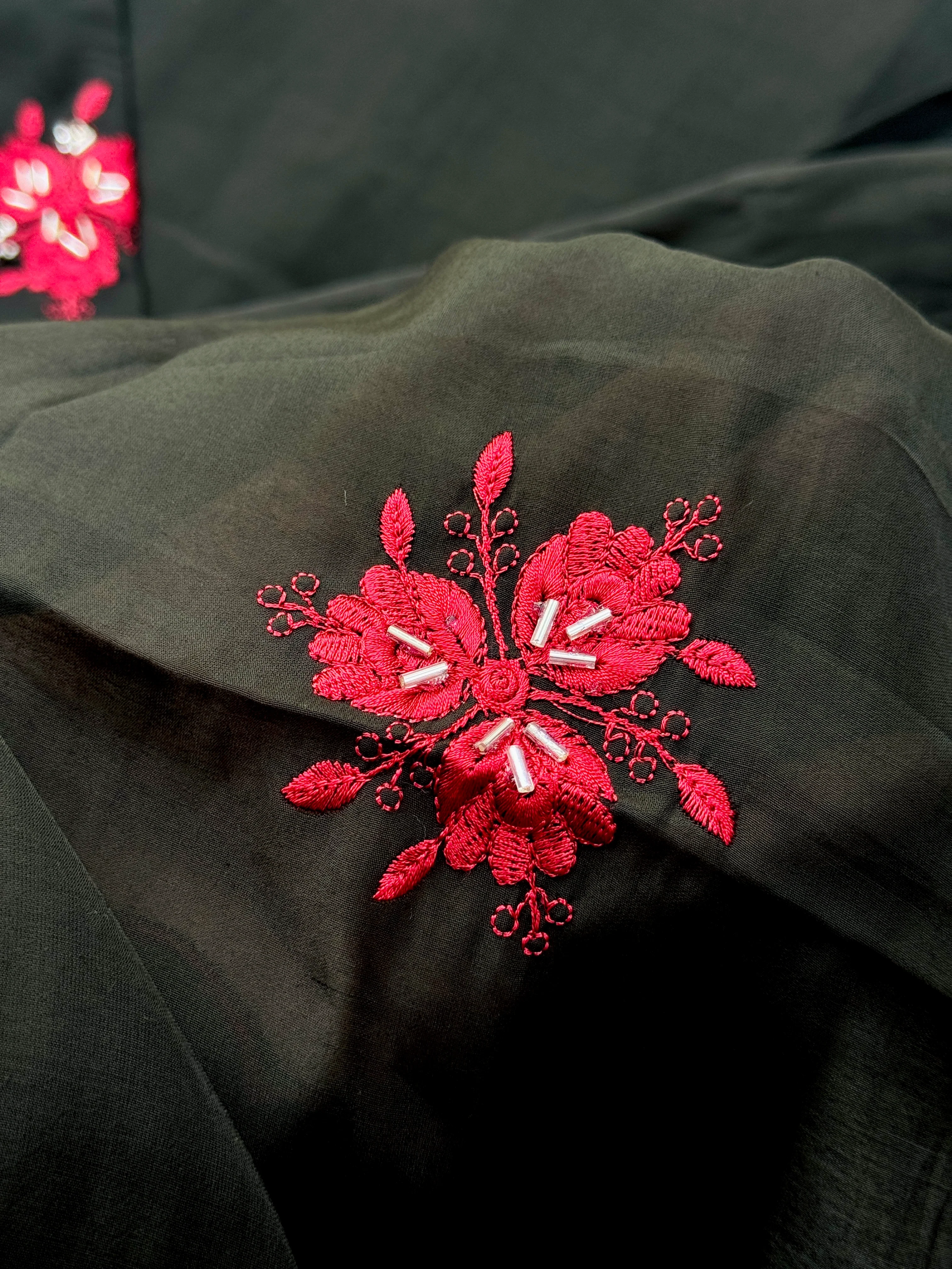 Mul Chanderi Hand Detailed kurti Set - Image 7