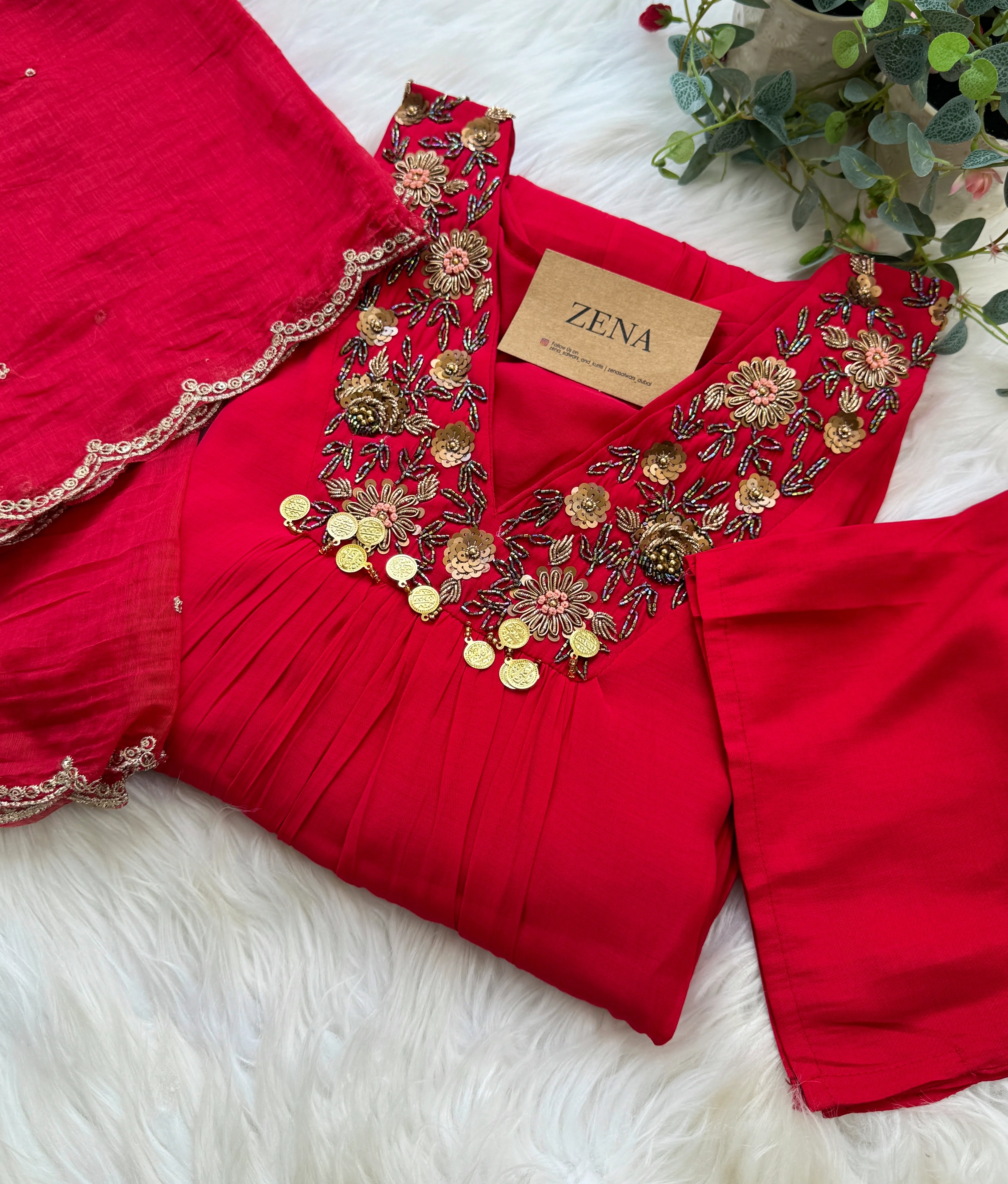 Mul Chanderi Hand Detailed Anarkali Set β Regal Elegance in Every Drape