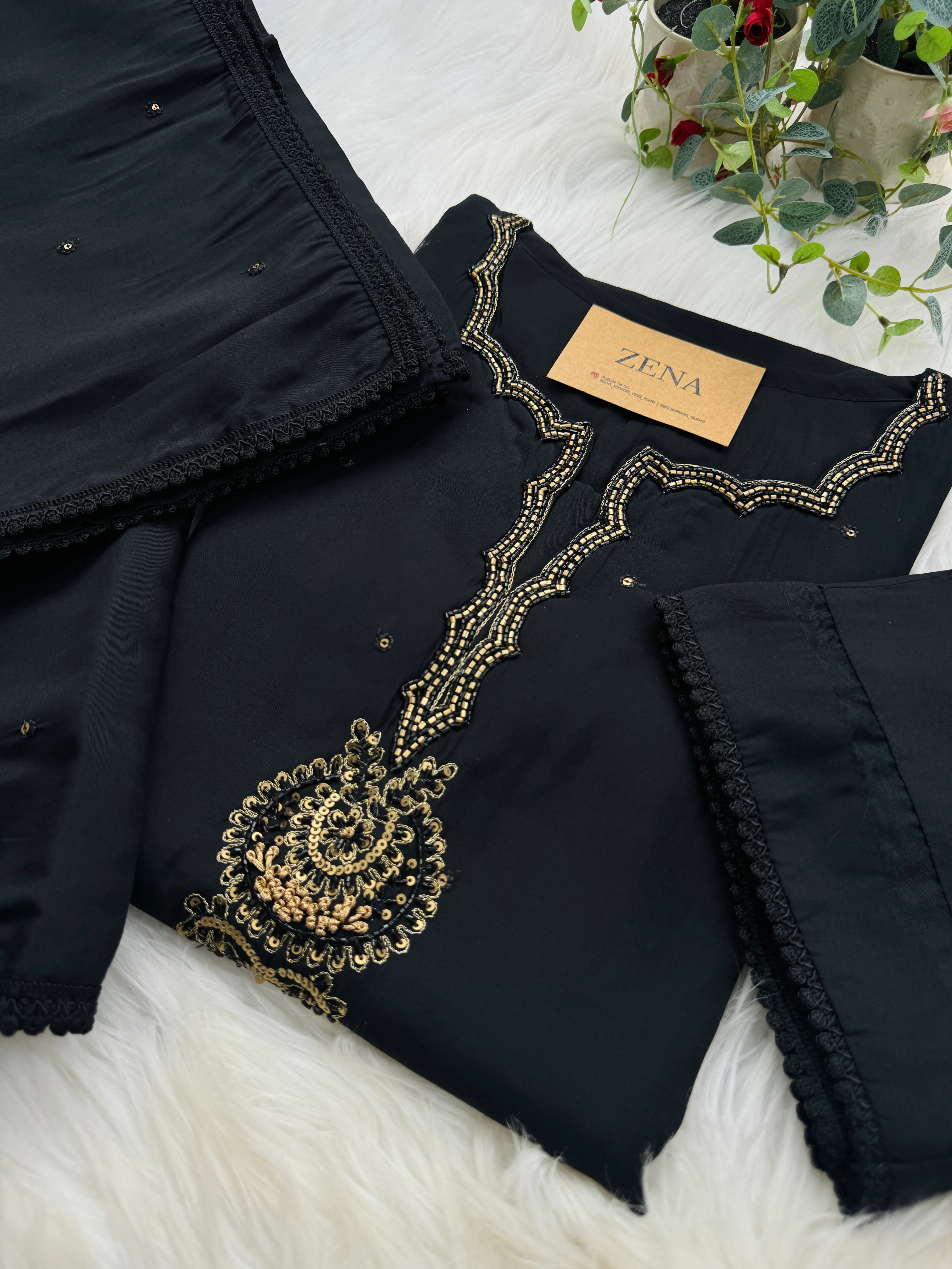Mul Chanderi Hand Work Kurti Set – Elegant Ethnic Wear 🌸 - Image 5