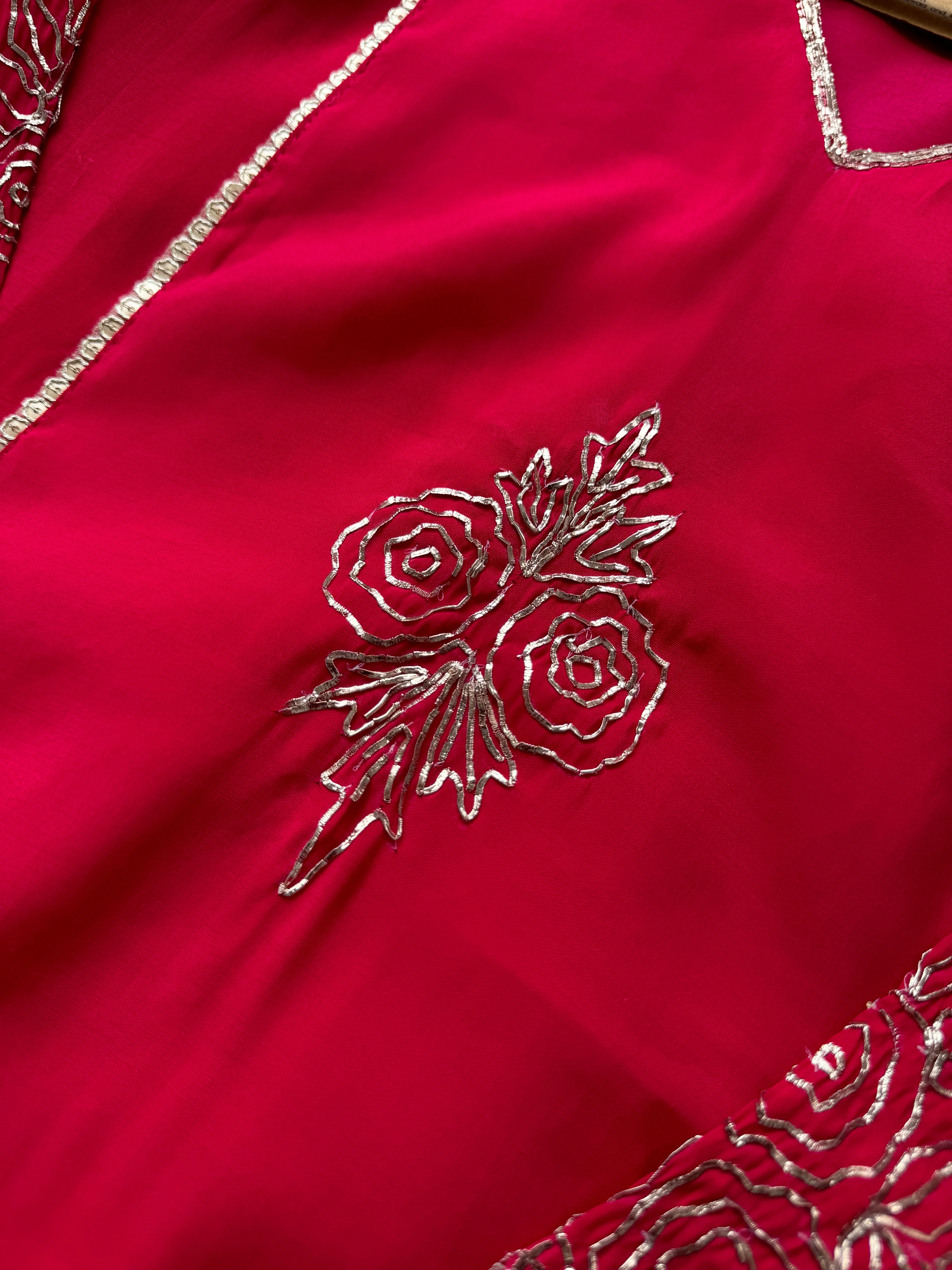 Mul Chanderi Handwork Kurti Set- Ready to Wear - Image 5