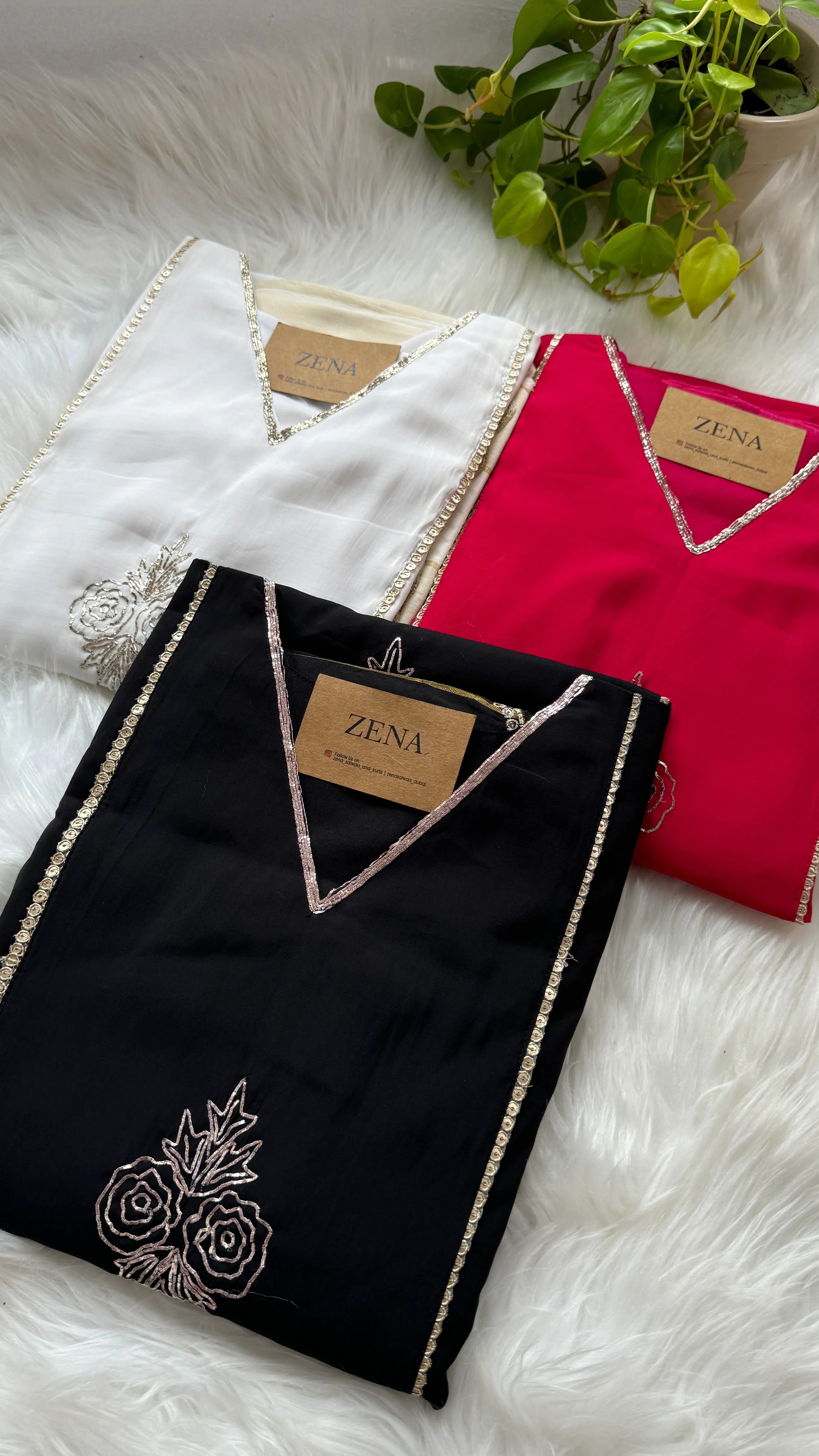 Mul Chanderi Handwork Kurti Set- Ready to Wear - Image 8