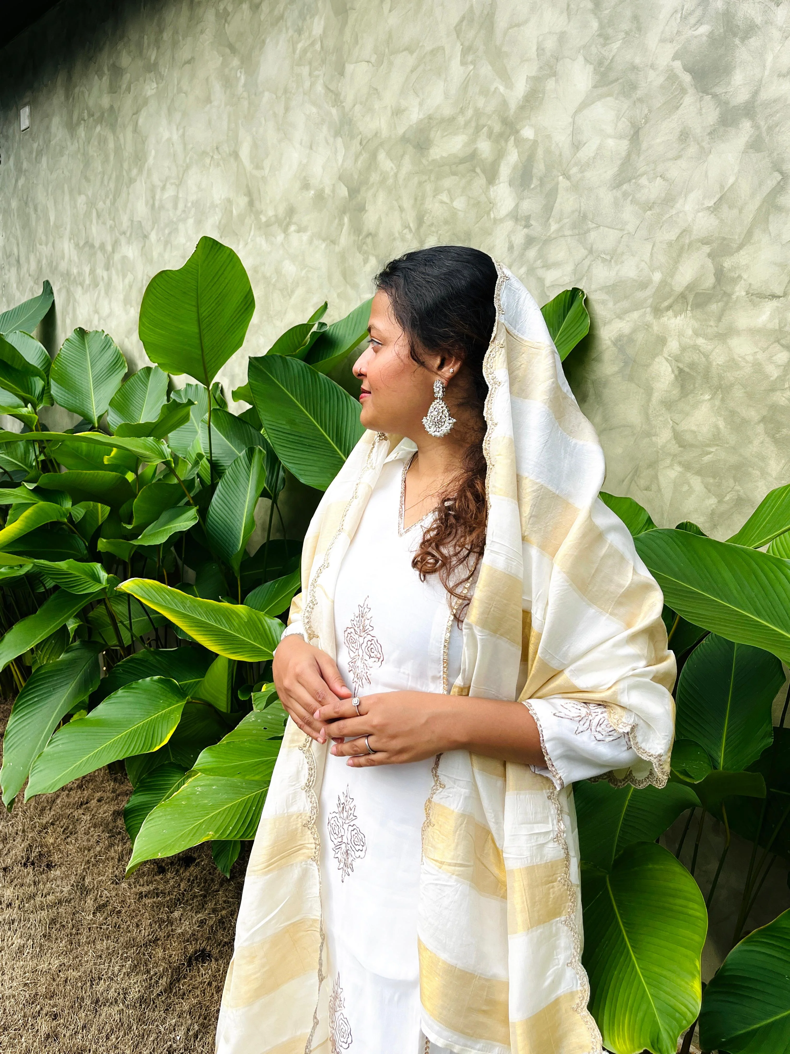 Mul Chanderi Handwork Kurti Set- Ready to Wear.. - Image 3