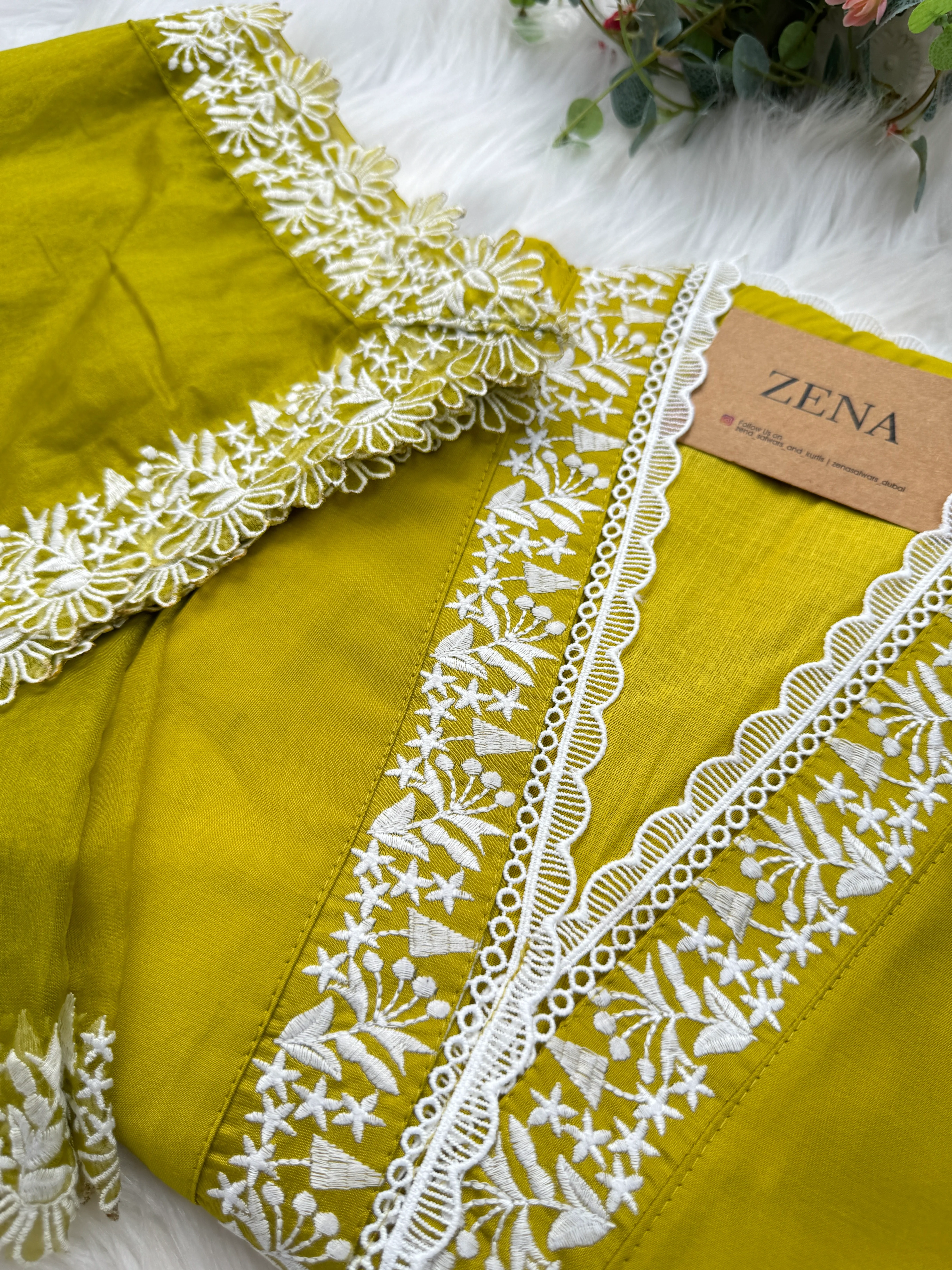 Mul Cotton Embroidered A-Line Kurti Set - Image 5