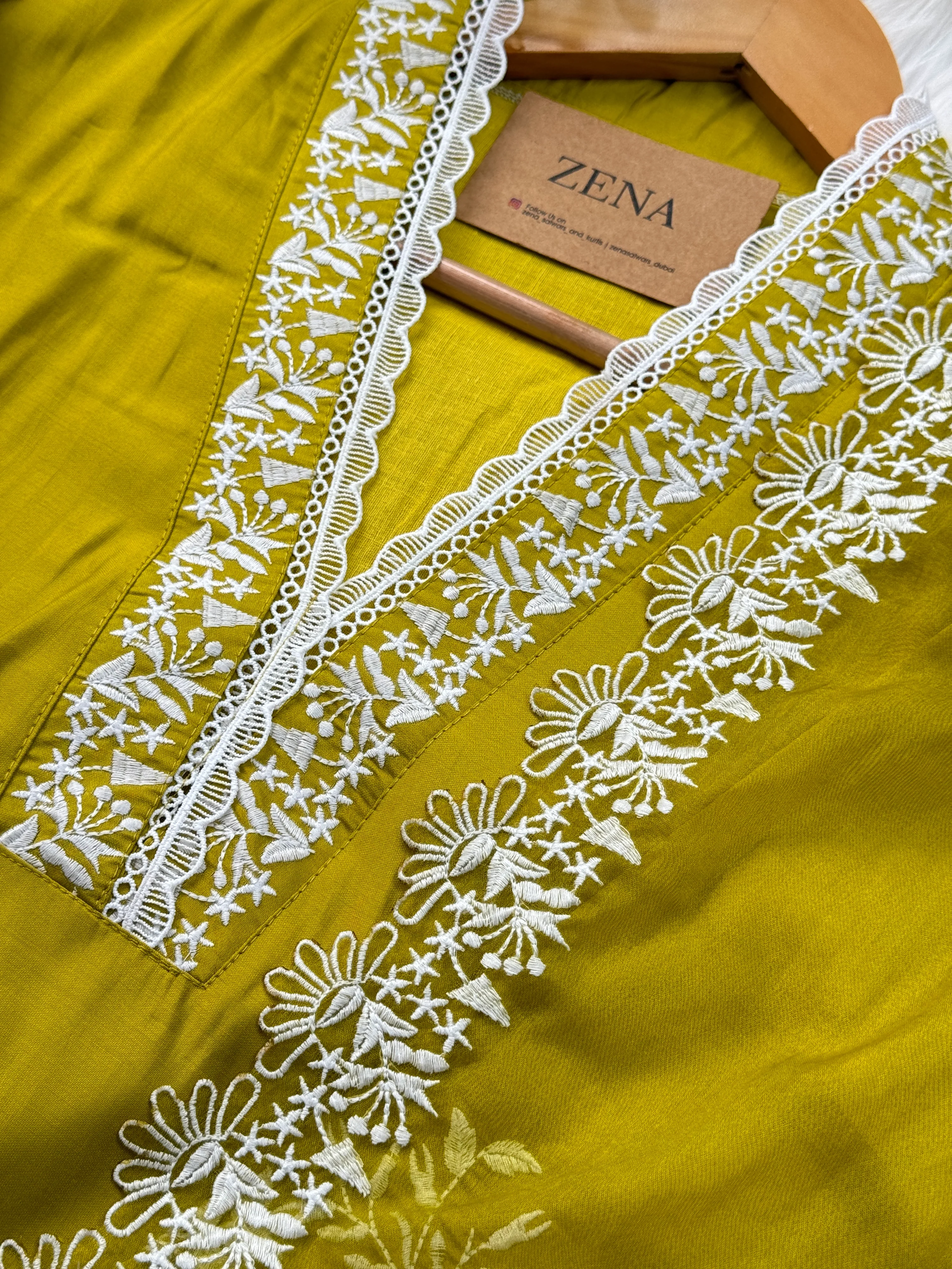 Mul Cotton Embroidered A-Line Kurti Set - Image 6