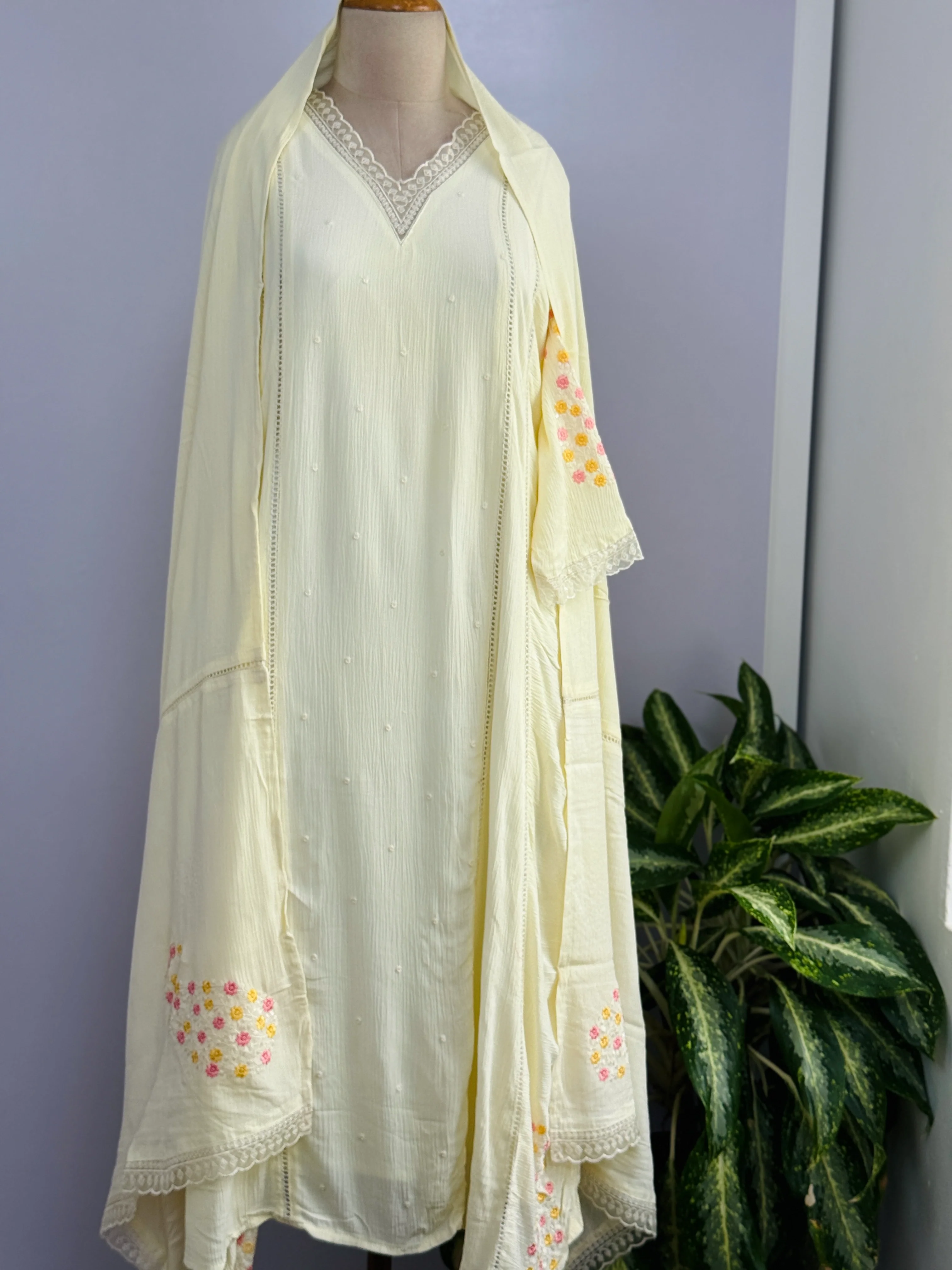 Noor – Crush Rayon Anarkali Suit with Flowing Elegance - Image 2