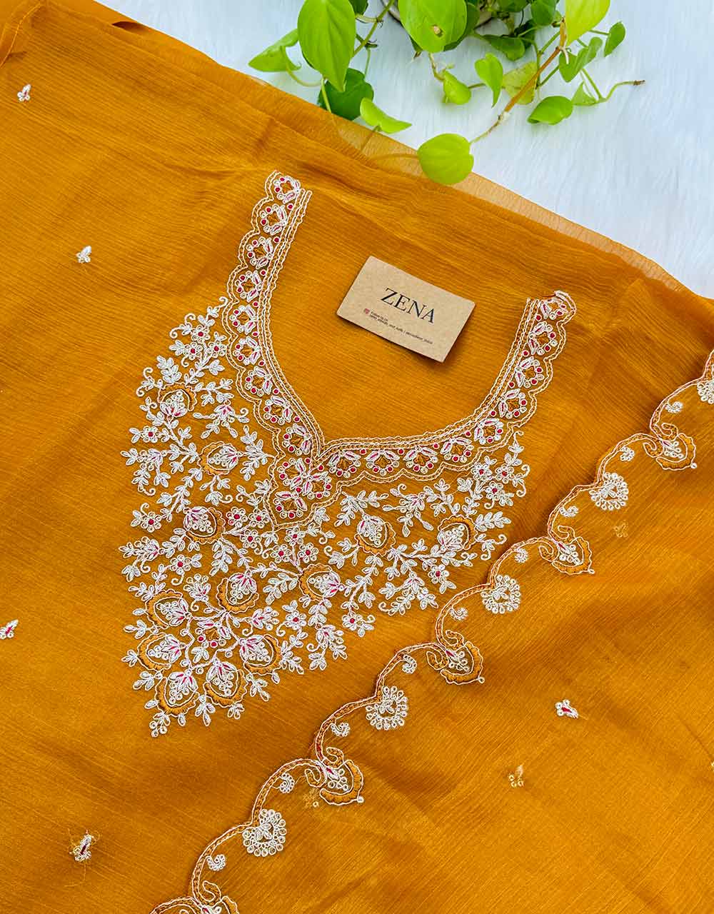 Unstitched Shimmer Silk Kurti Set β Elegance with a Luxe Touch β¨ - Image 3