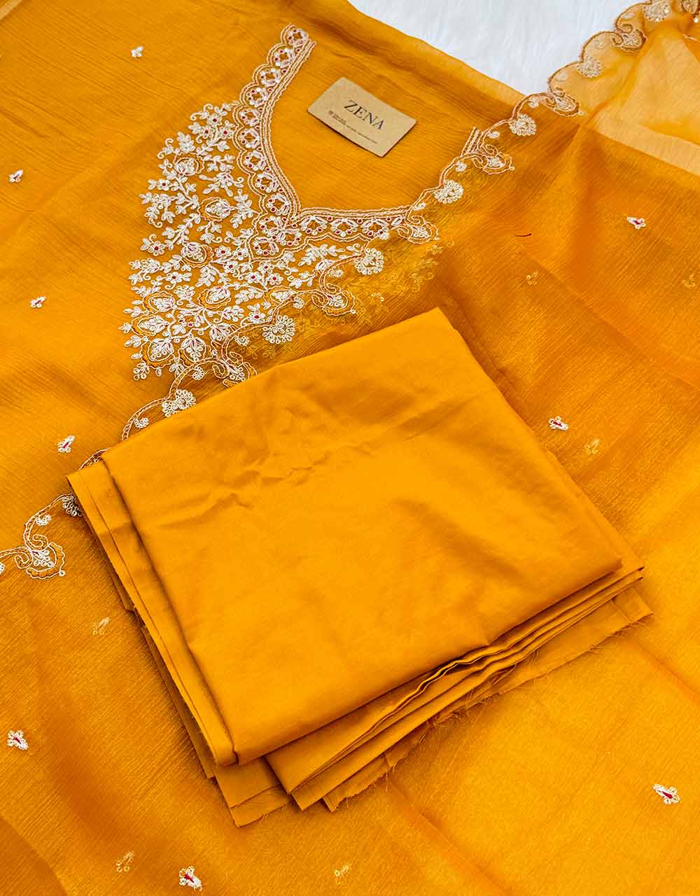 Unstitched Shimmer Silk Kurti Set β Elegance with a Luxe Touch β¨ - Image 4