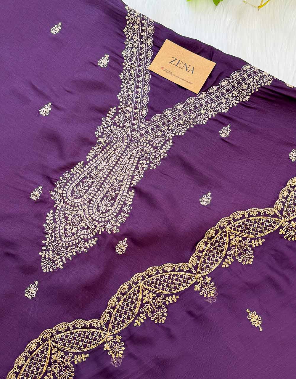 Unstitched Shimmer Silk Kurti Set β Elegance with a Luxe Touch β¨ - Image 7