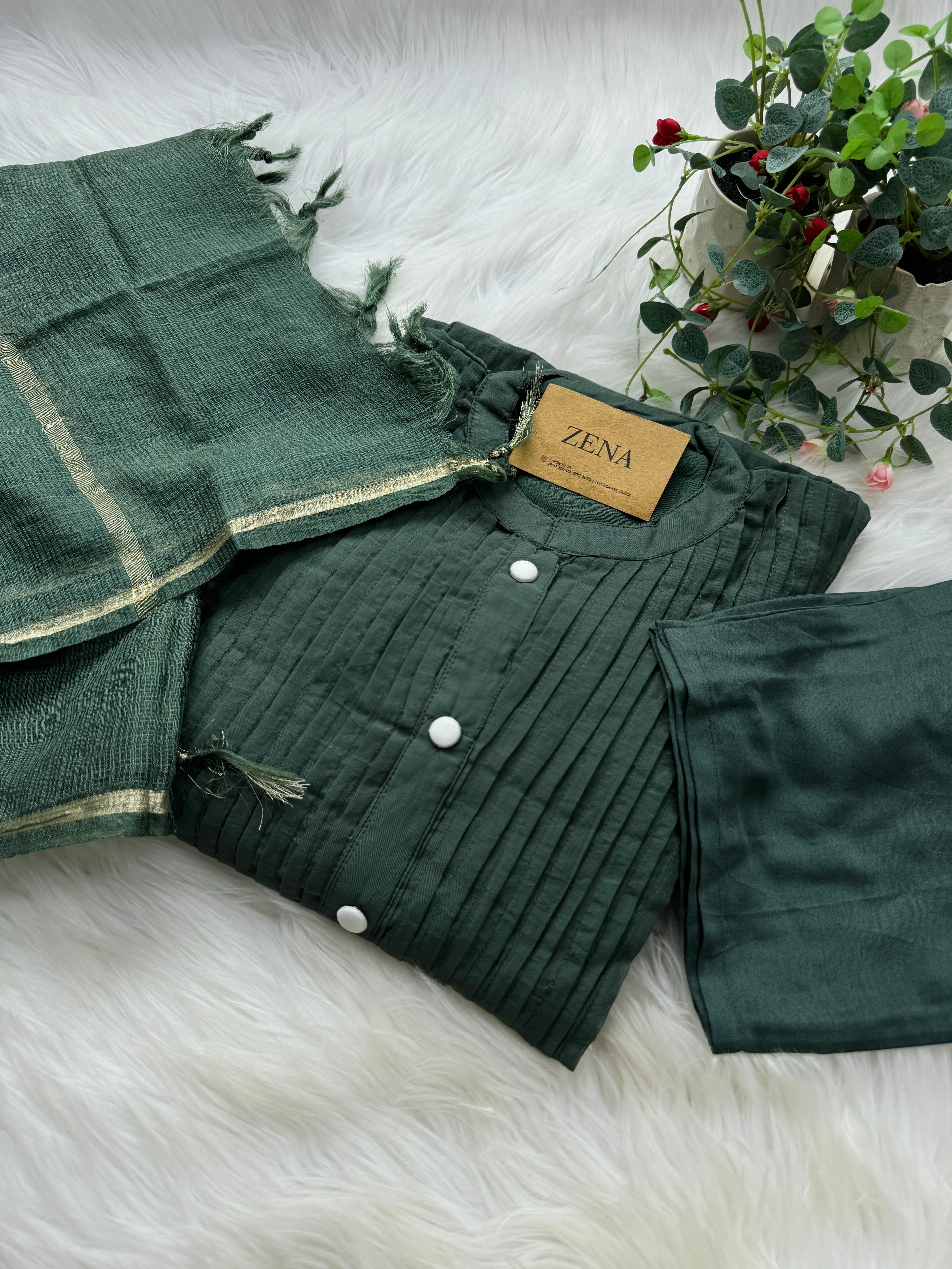 Premium Mul Chanderi Anarkali Kurti Set