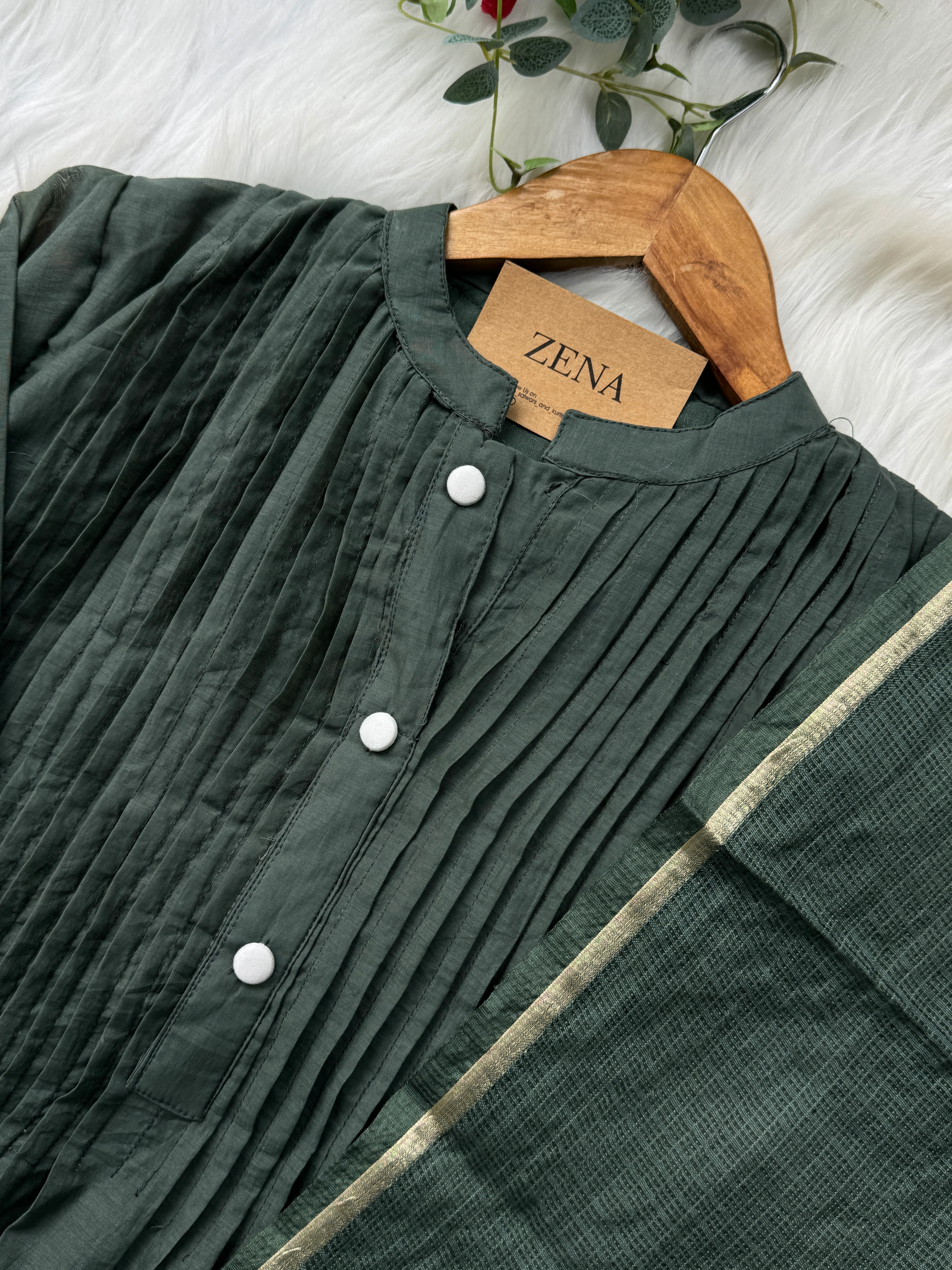 Premium Mul Chanderi Anarkali Kurti Set - Image 4