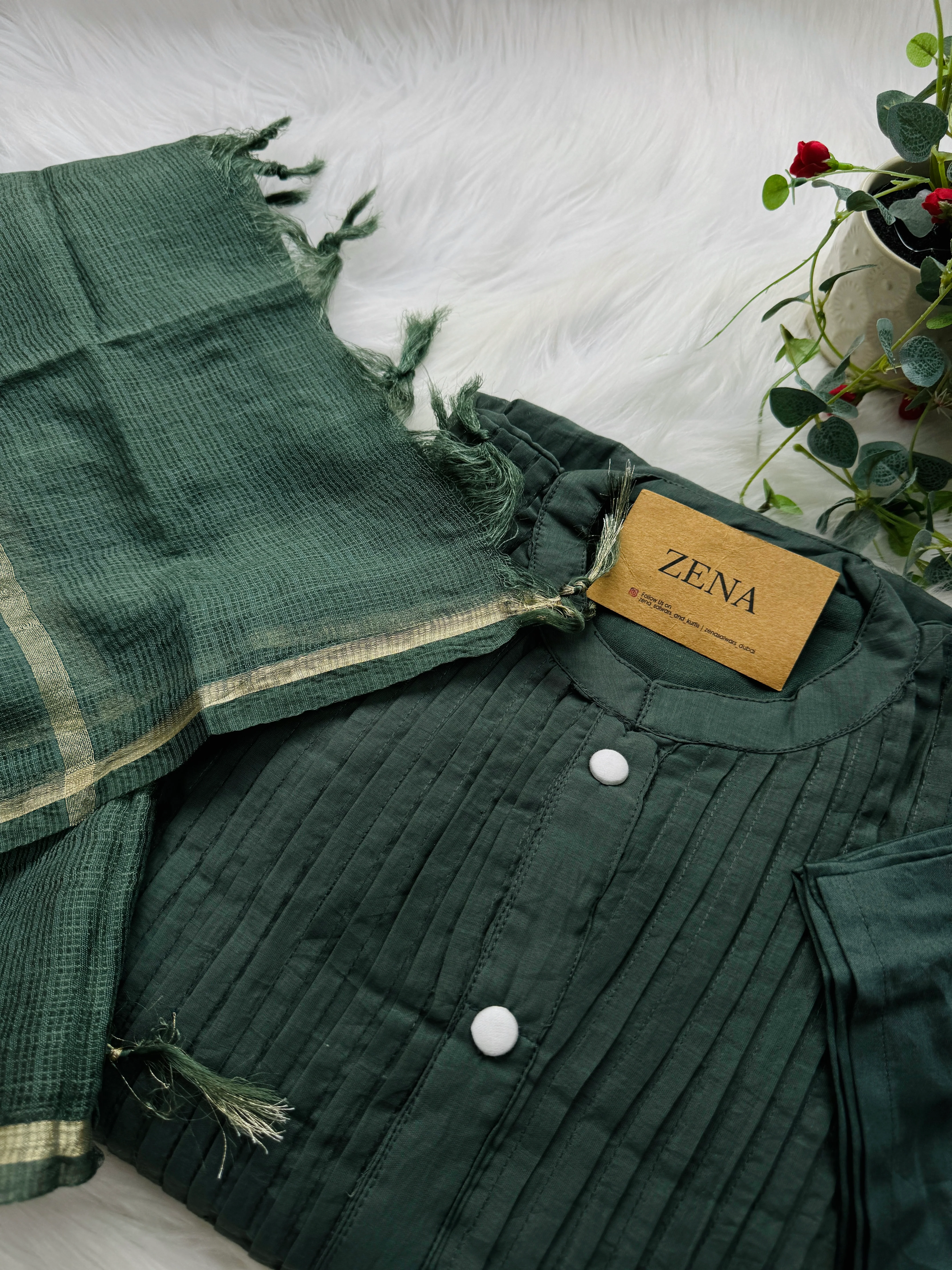 Premium Mul Chanderi Anarkali Kurti Set - Image 6