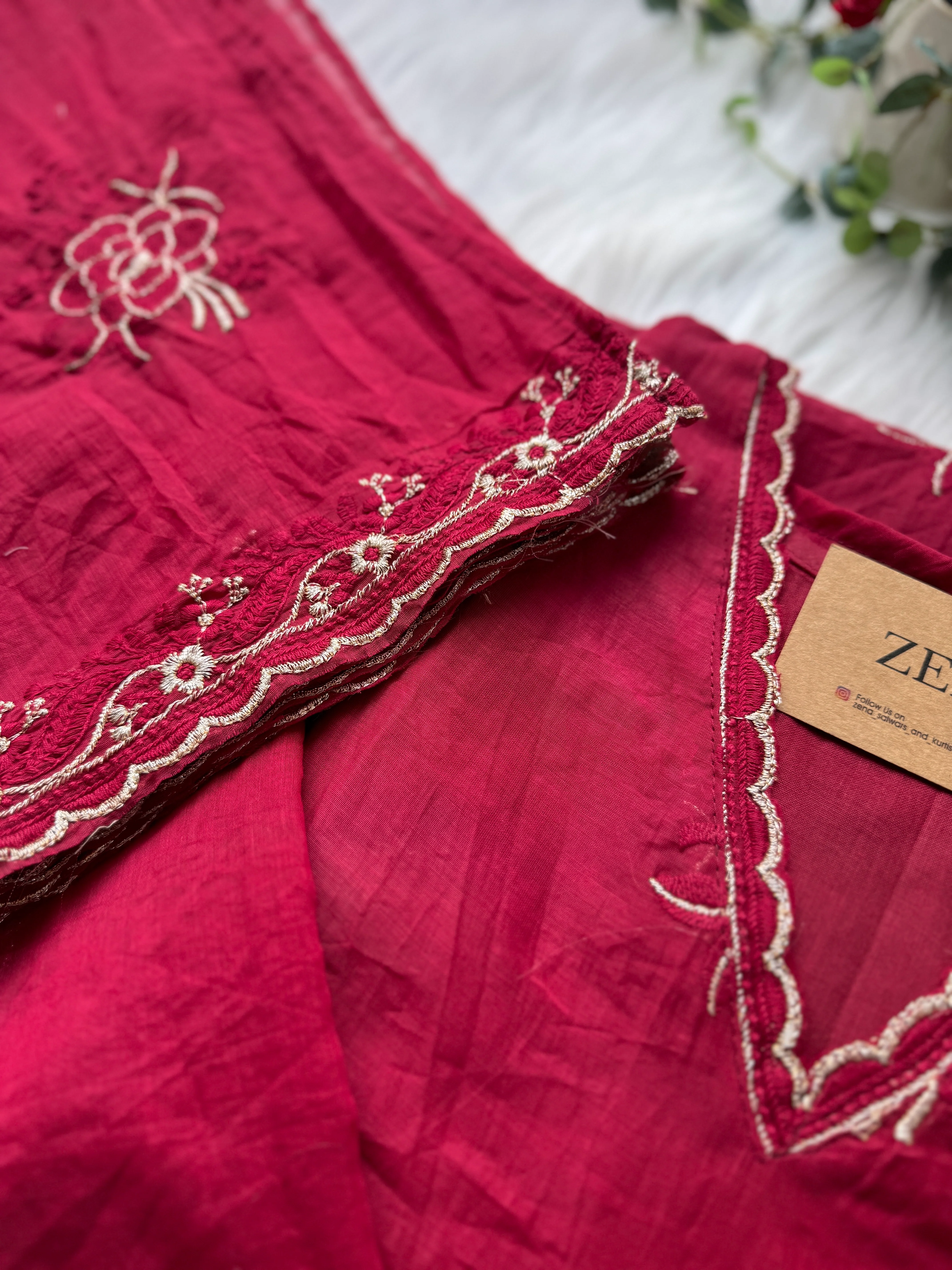 Premium Mul Chanderi Embroidered A-Line Kurti Set ✨ - Image 5