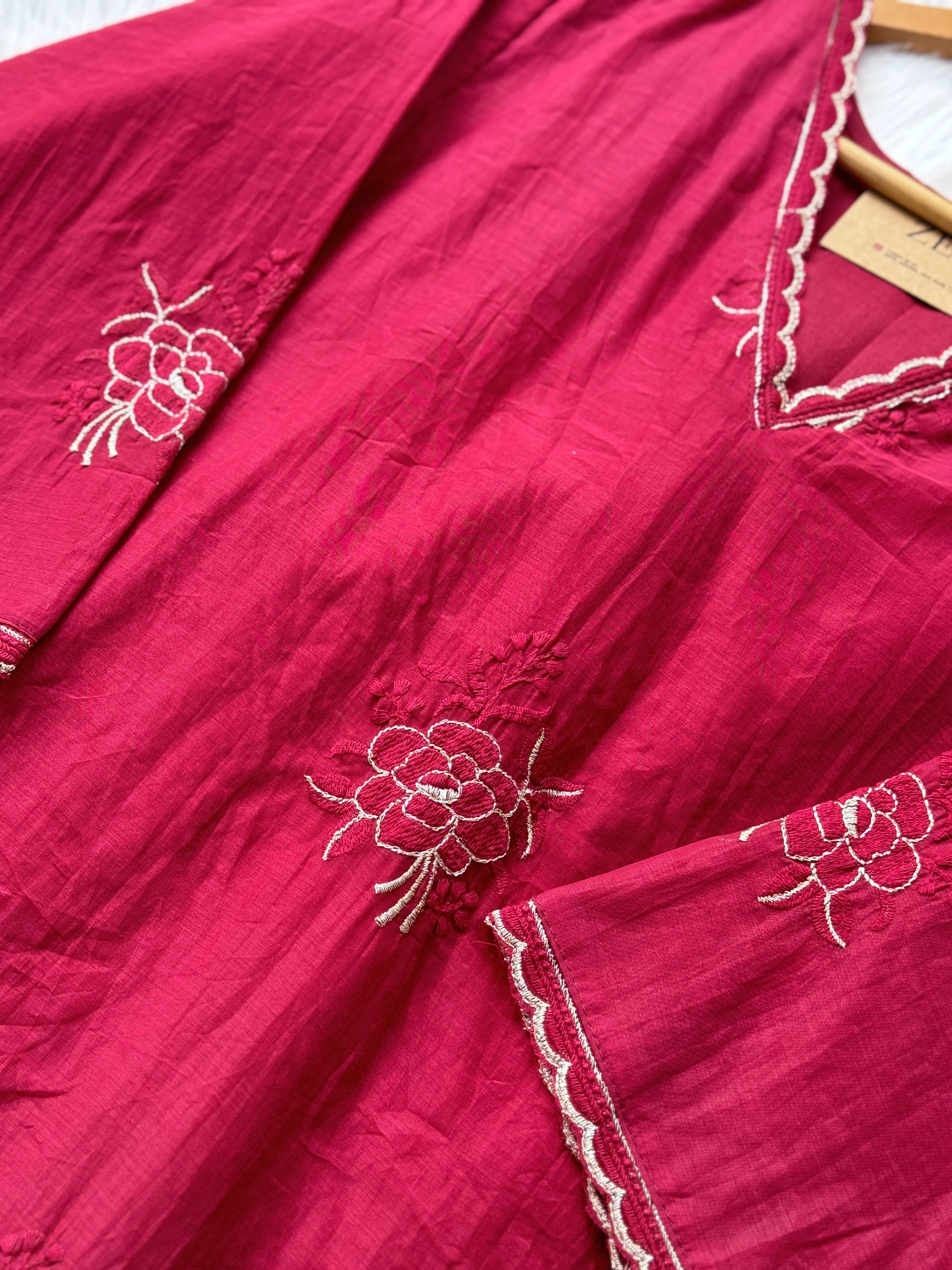Premium Mul Chanderi Embroidered A-Line Kurti Set ✨ - Image 6