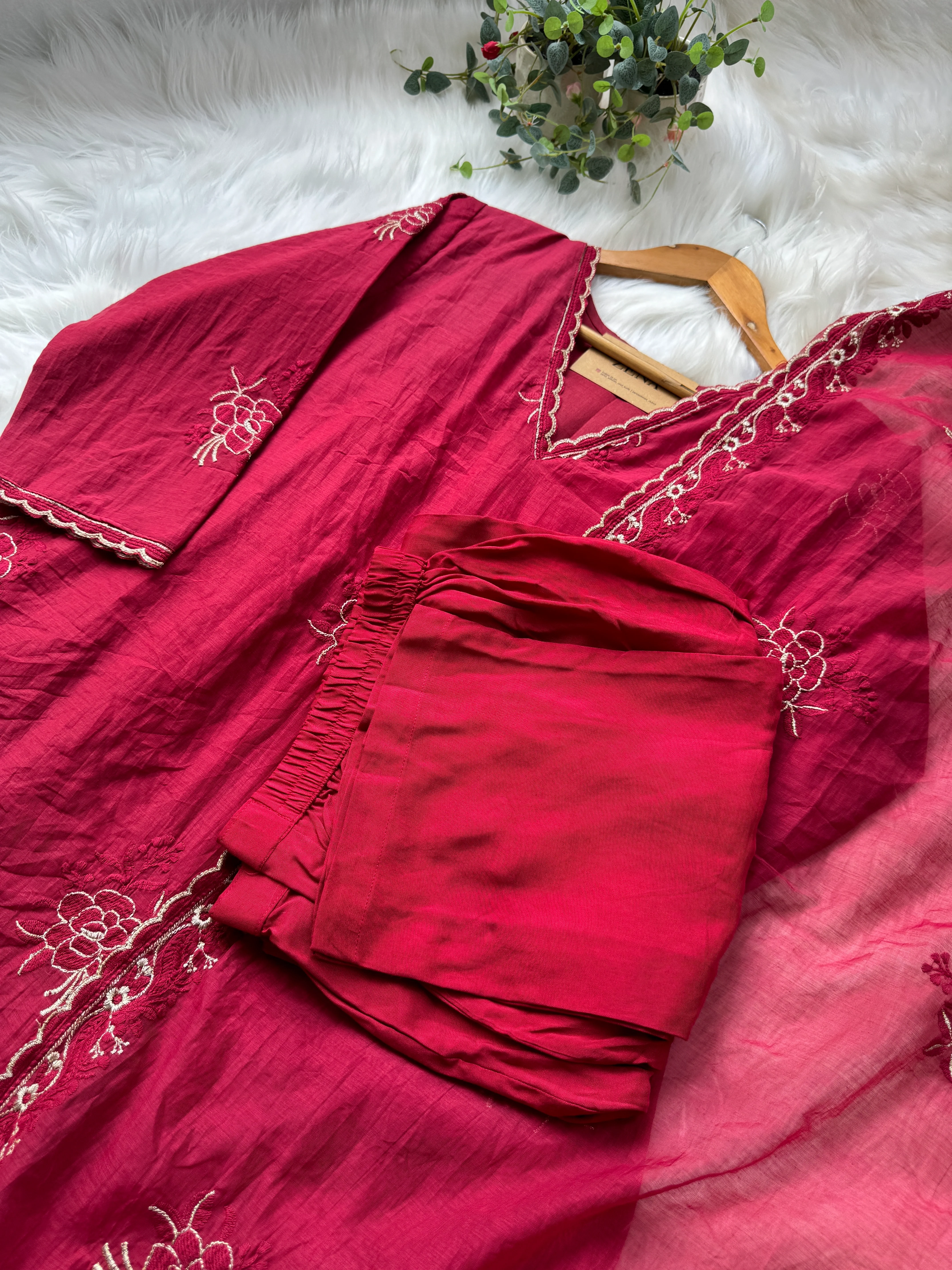 Premium Mul Chanderi Embroidered A-Line Kurti Set ✨ - Image 7