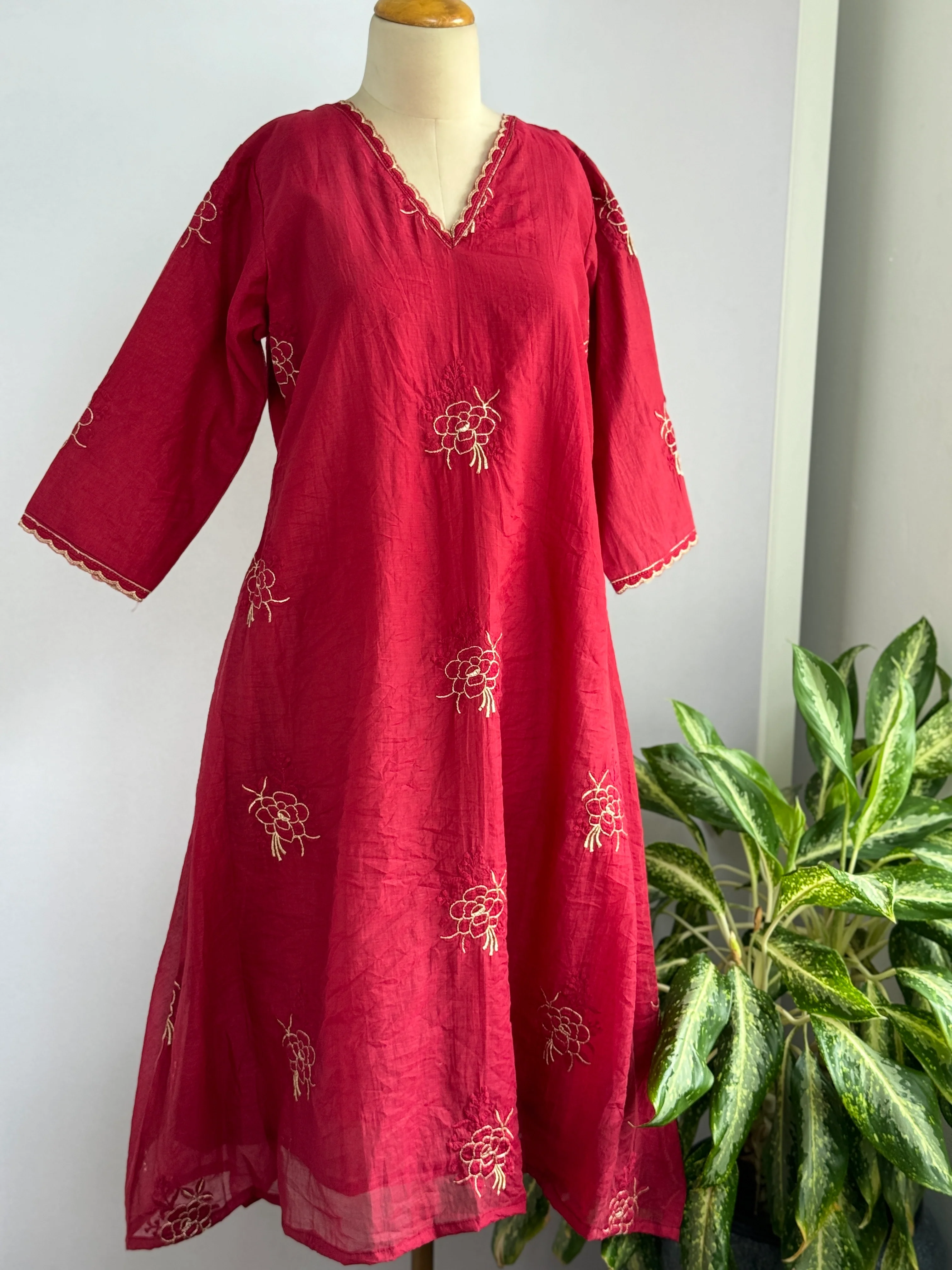 Premium Mul Chanderi Embroidered A-Line Kurti Set ✨ - Image 8
