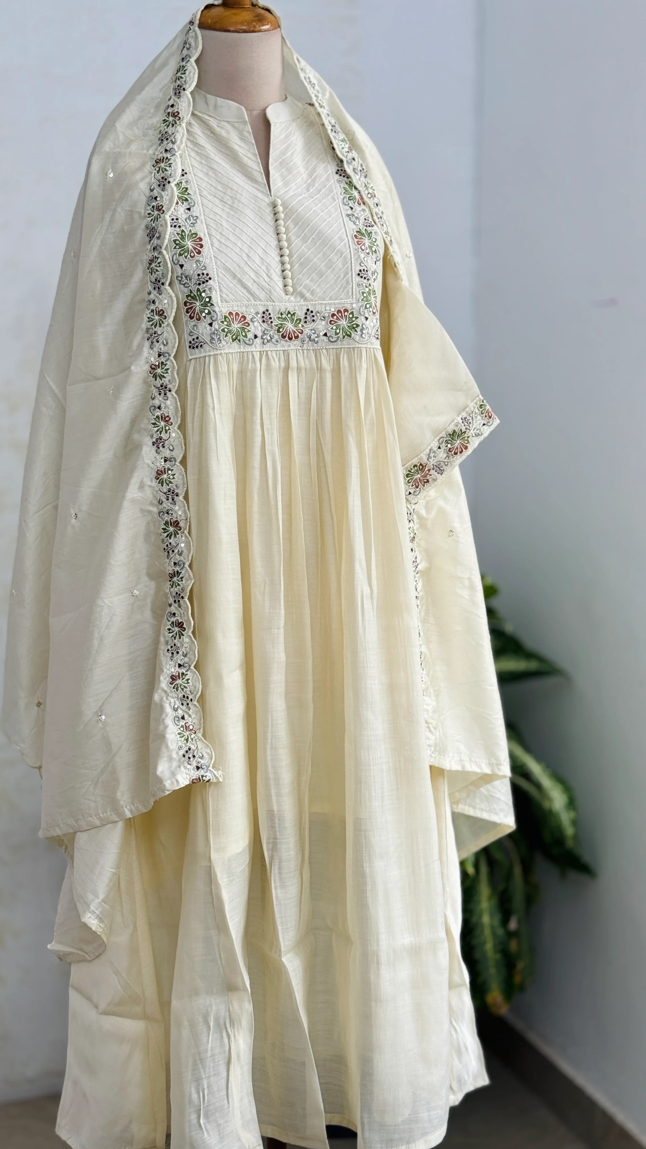 Premium Mul Chanderi Embroidered Anarkali Suit - Image 2
