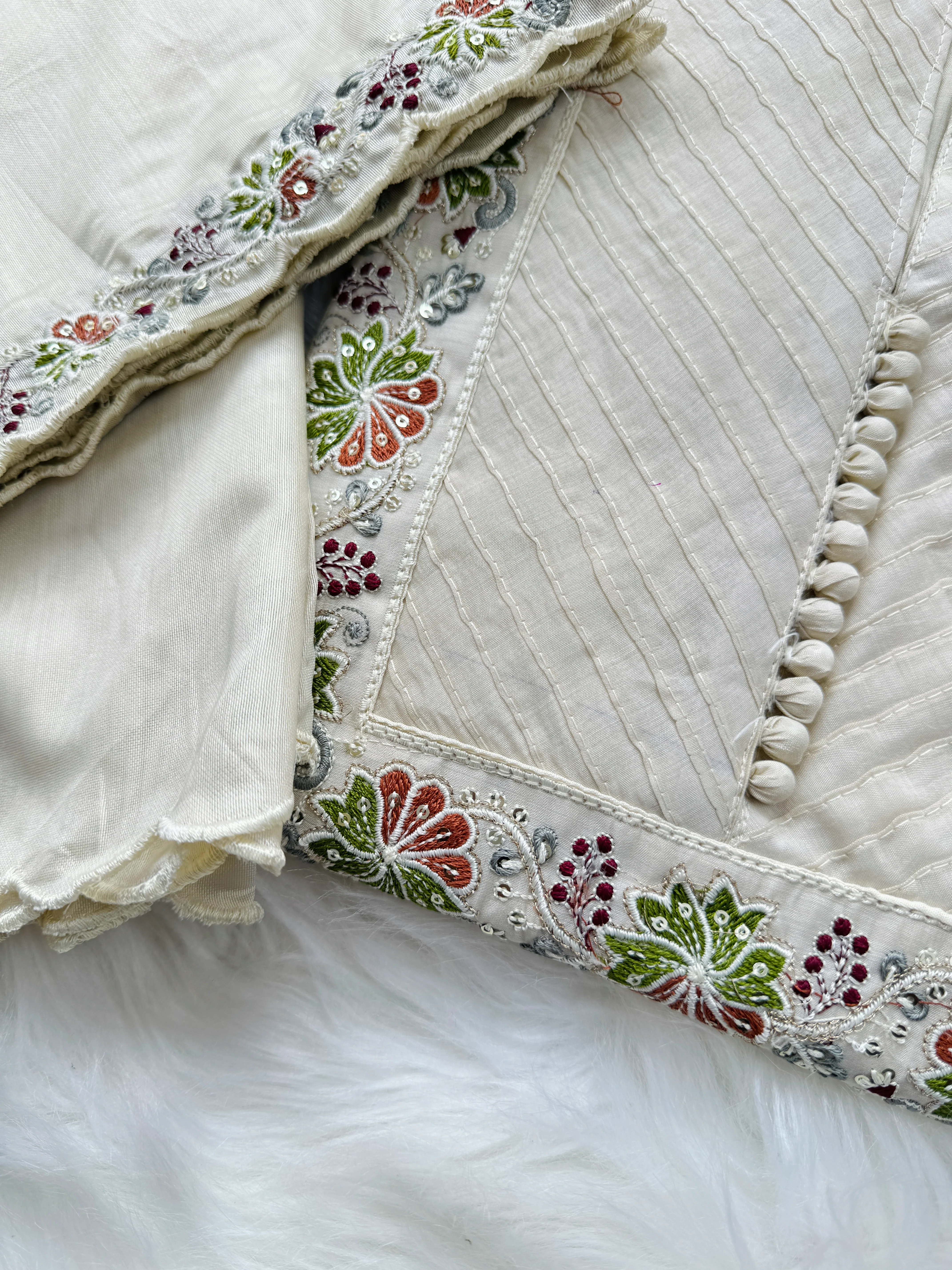 Premium Mul Chanderi Embroidered Anarkali Suit - Image 3
