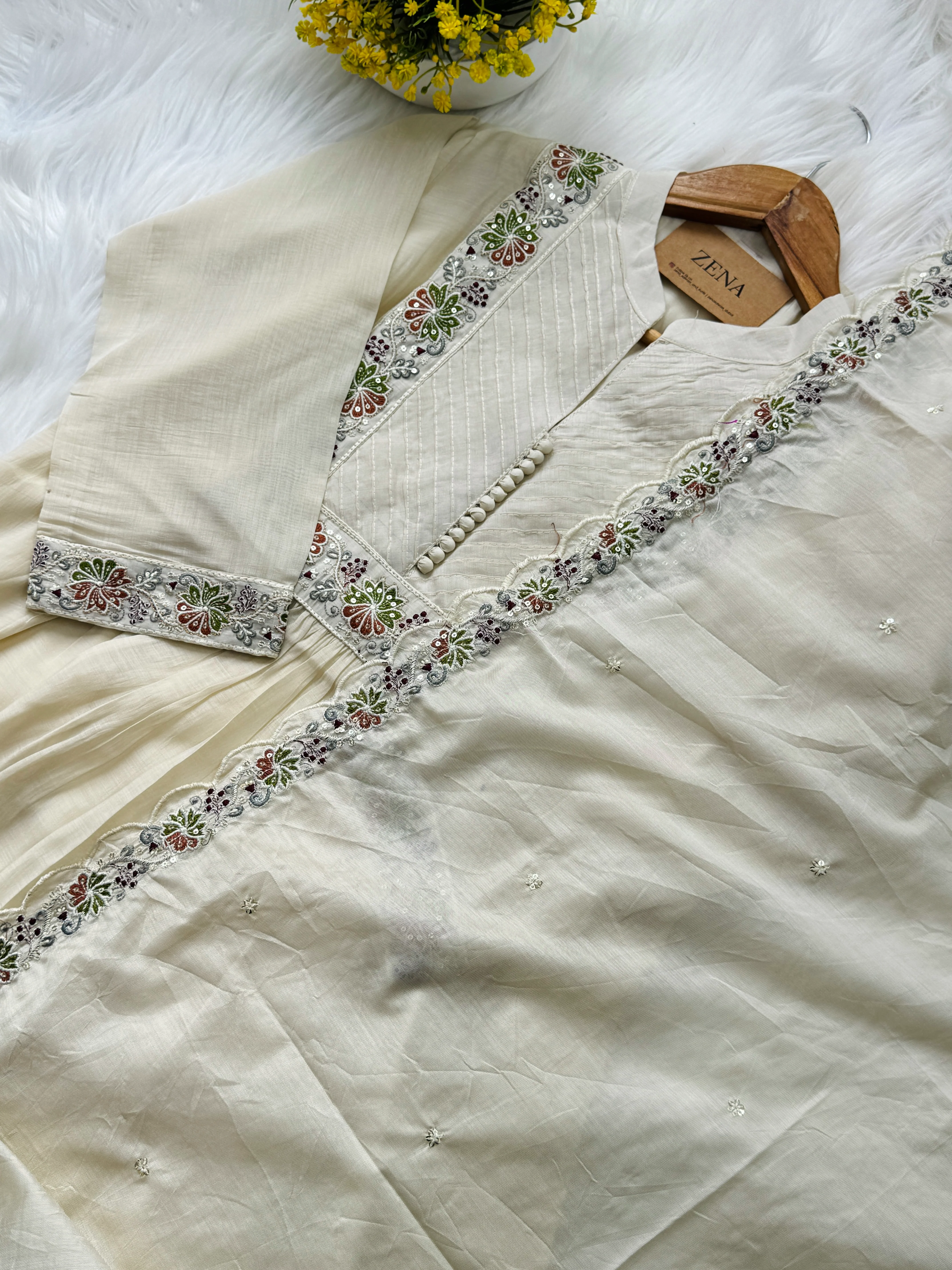 Premium Mul Chanderi Embroidered Anarkali Suit - Image 4