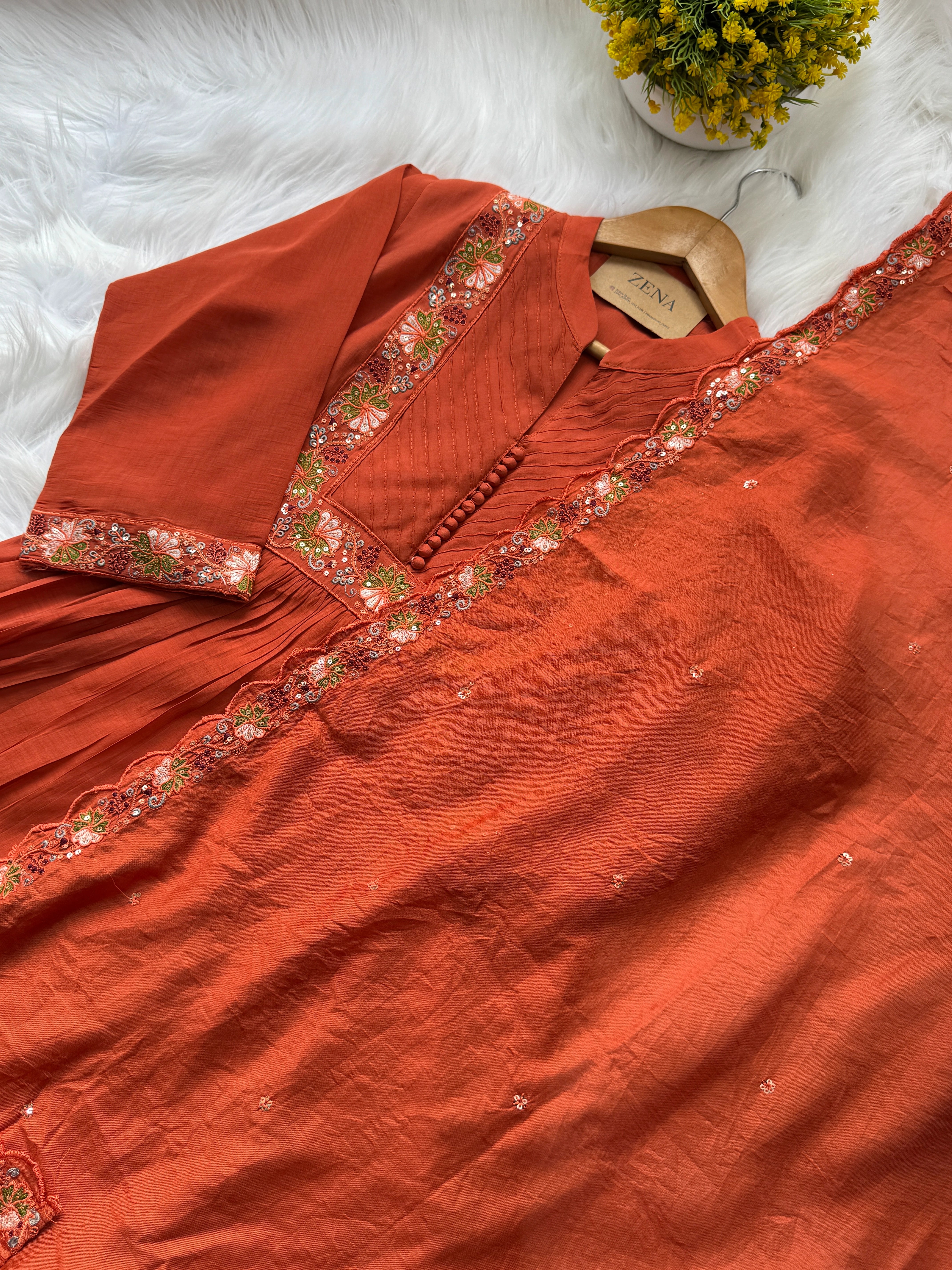 Premium Mul Chanderi Embroidered Anarkali Suit - Image 3