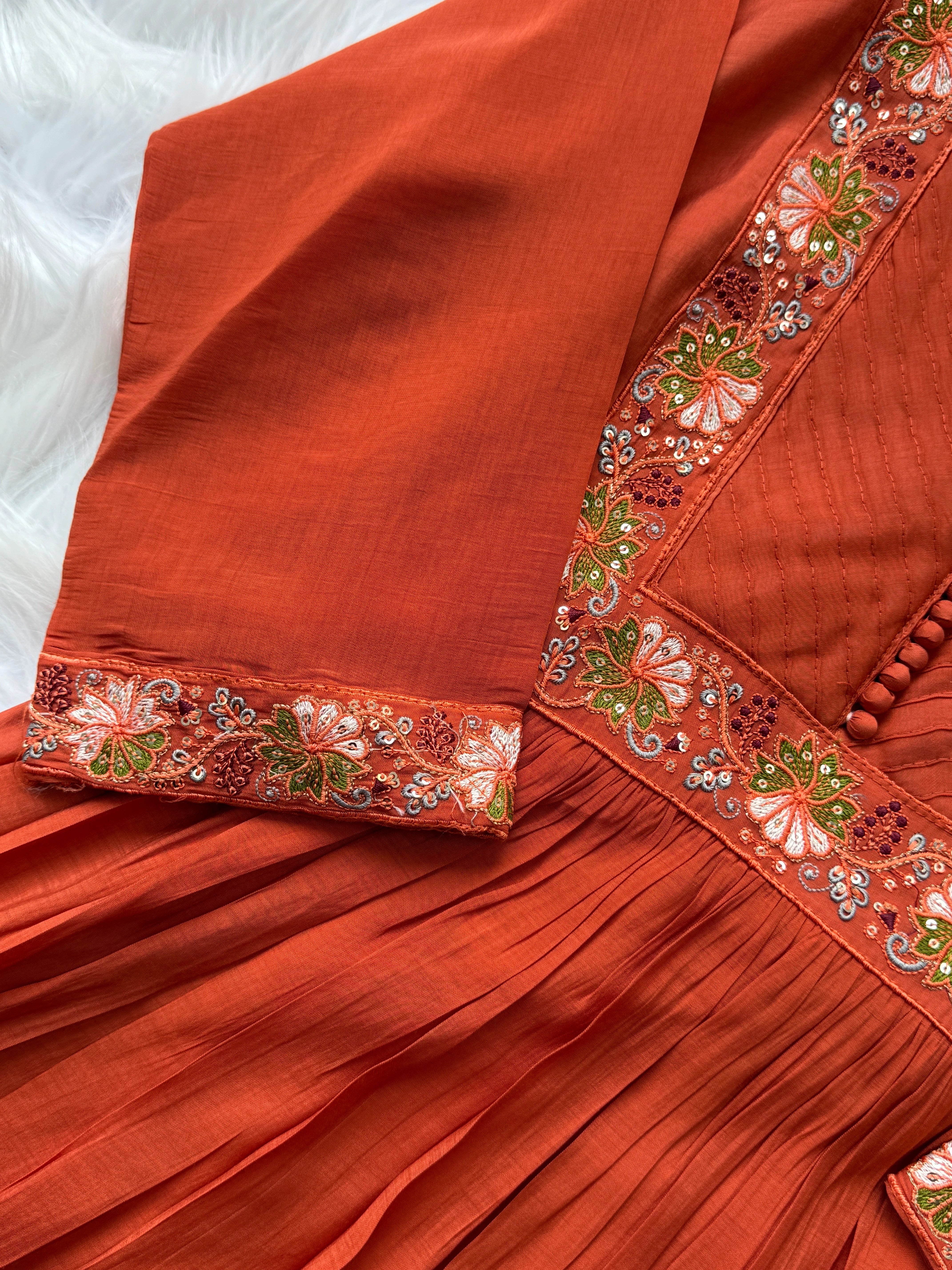 Premium Mul Chanderi Embroidered Anarkali Suit - Image 4
