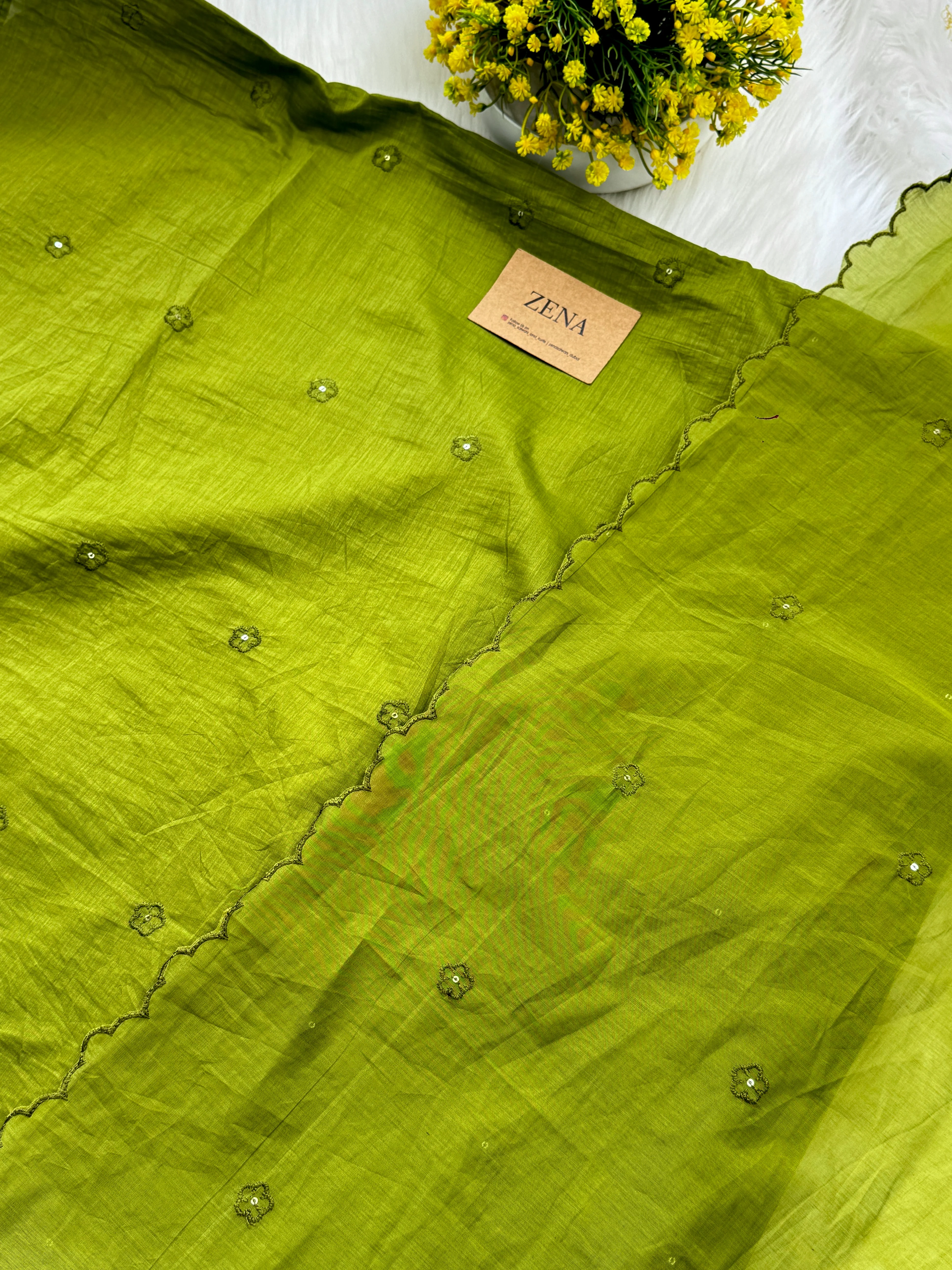 Premium Mul Chanderi Embroidered Unstitched Suit – Redefining Ethnic Elegance - Image 3