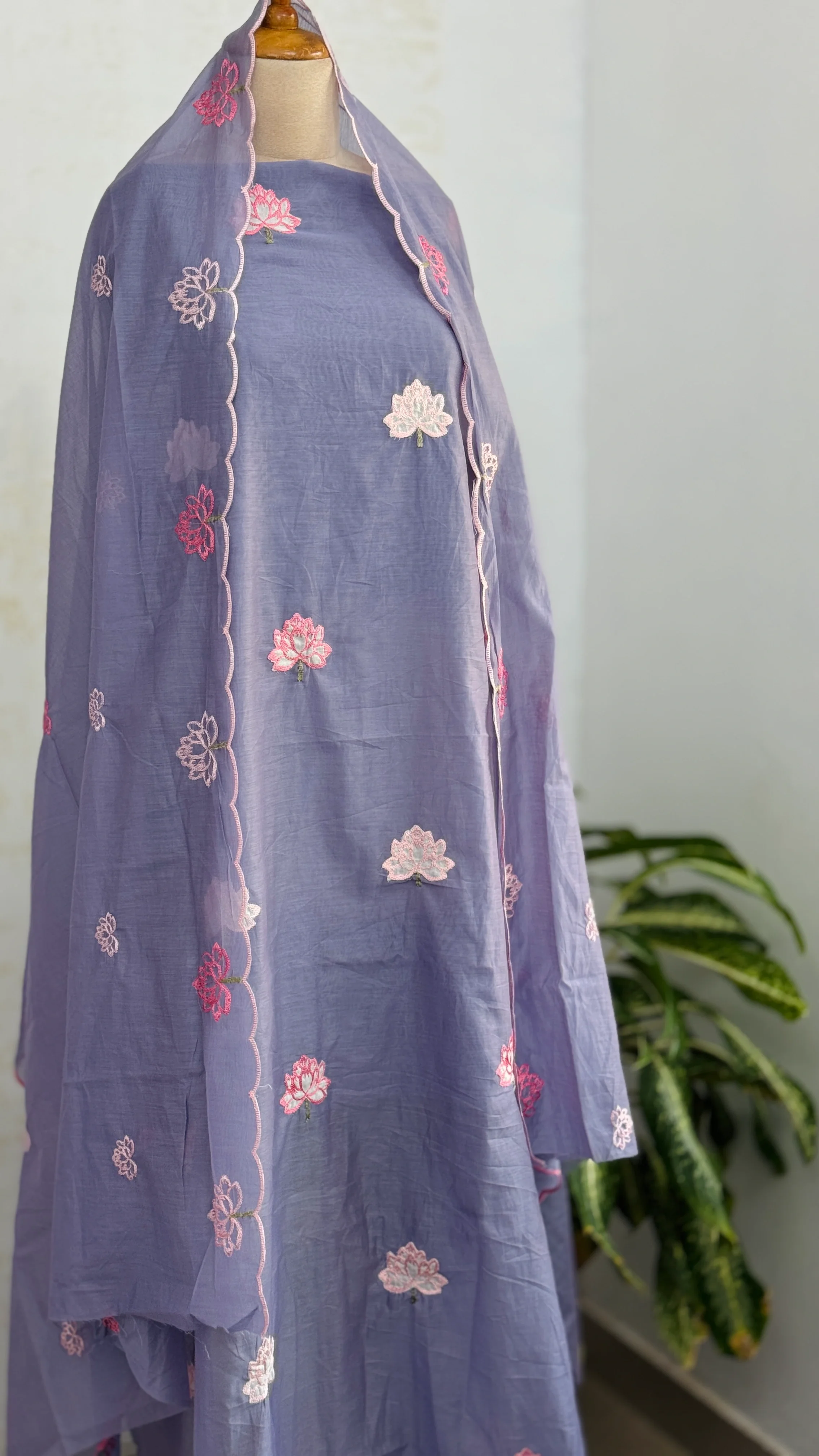 Premium Mul Chanderi Embroidered Unstitched Suit – Redefining Ethnic Elegance - Image 2