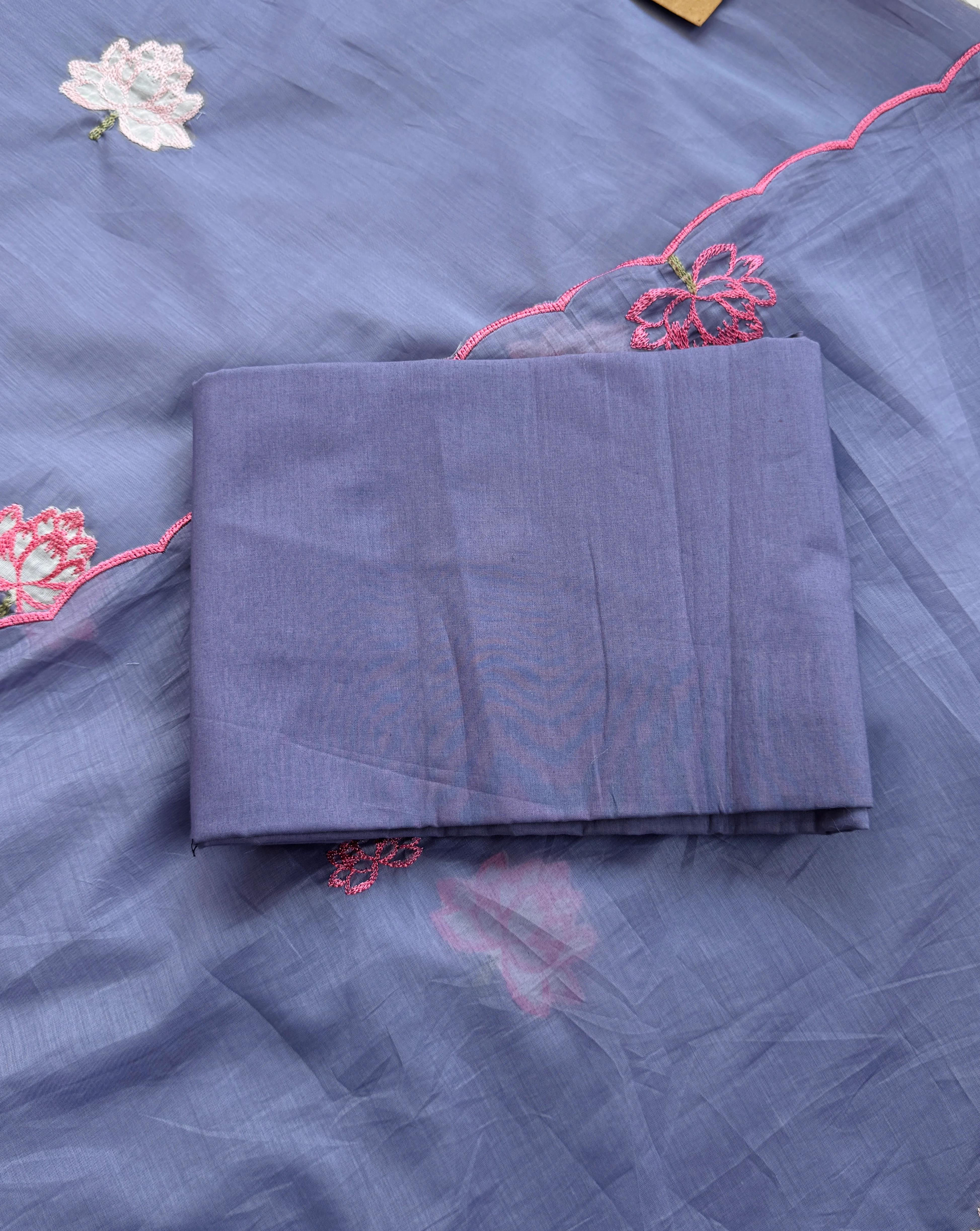 Premium Mul Chanderi Embroidered Unstitched Suit – Redefining Ethnic Elegance - Image 7