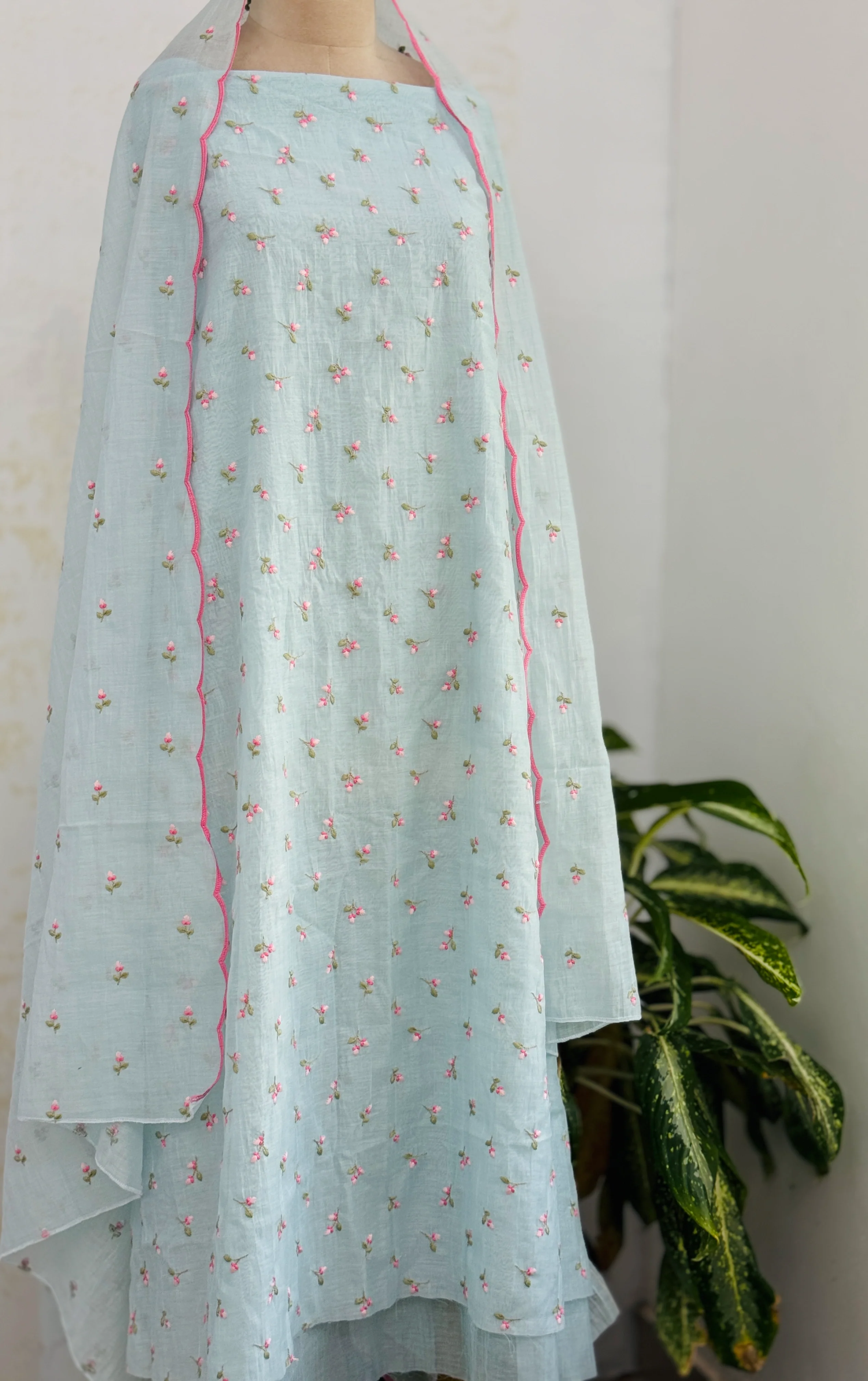 Premium Mul Chanderi Embroidered Unstitched Suit – Redefining Ethnic Elegance - Image 2