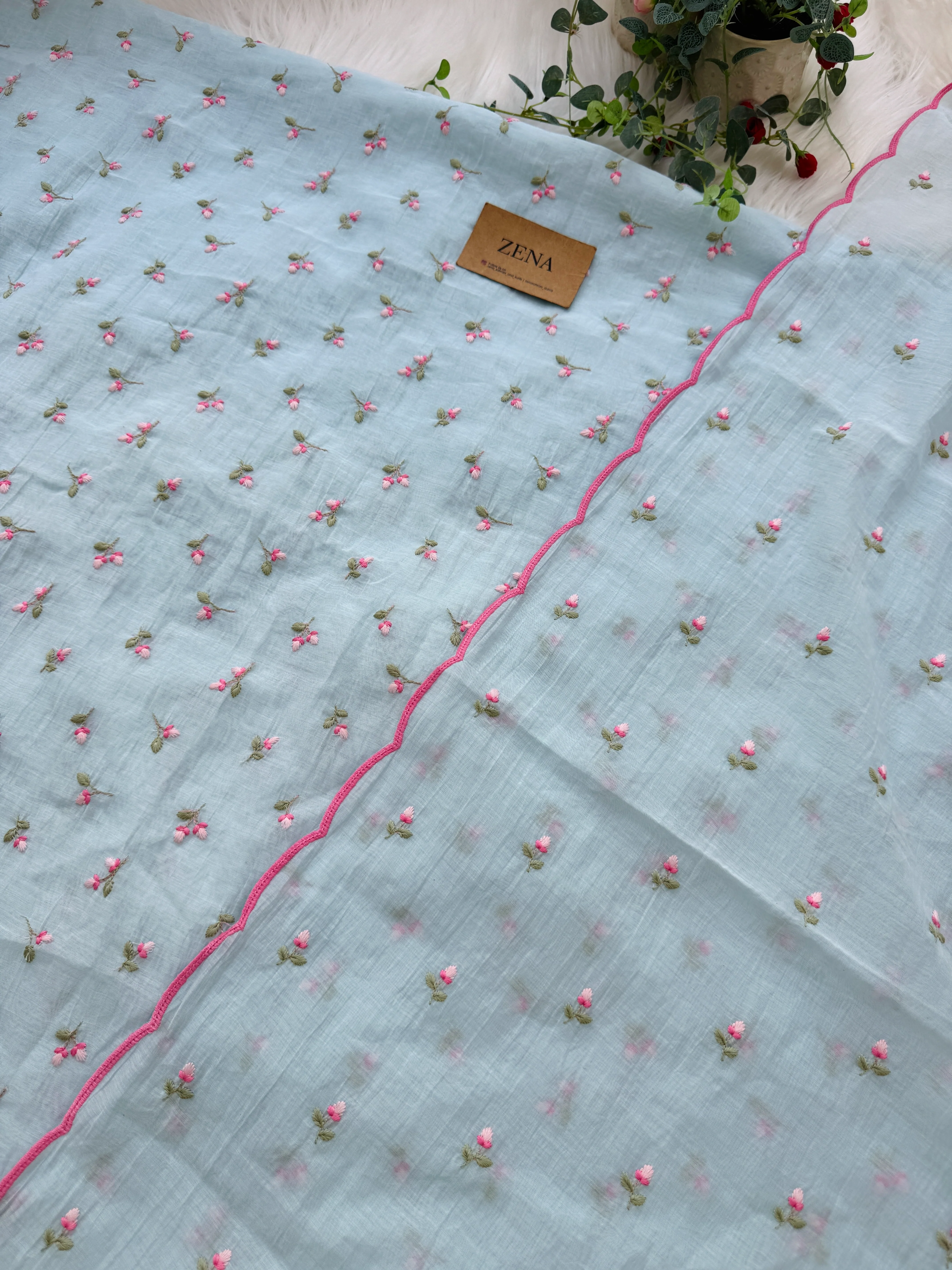 Premium Mul Chanderi Embroidered Unstitched Suit – Redefining Ethnic Elegance - Image 3