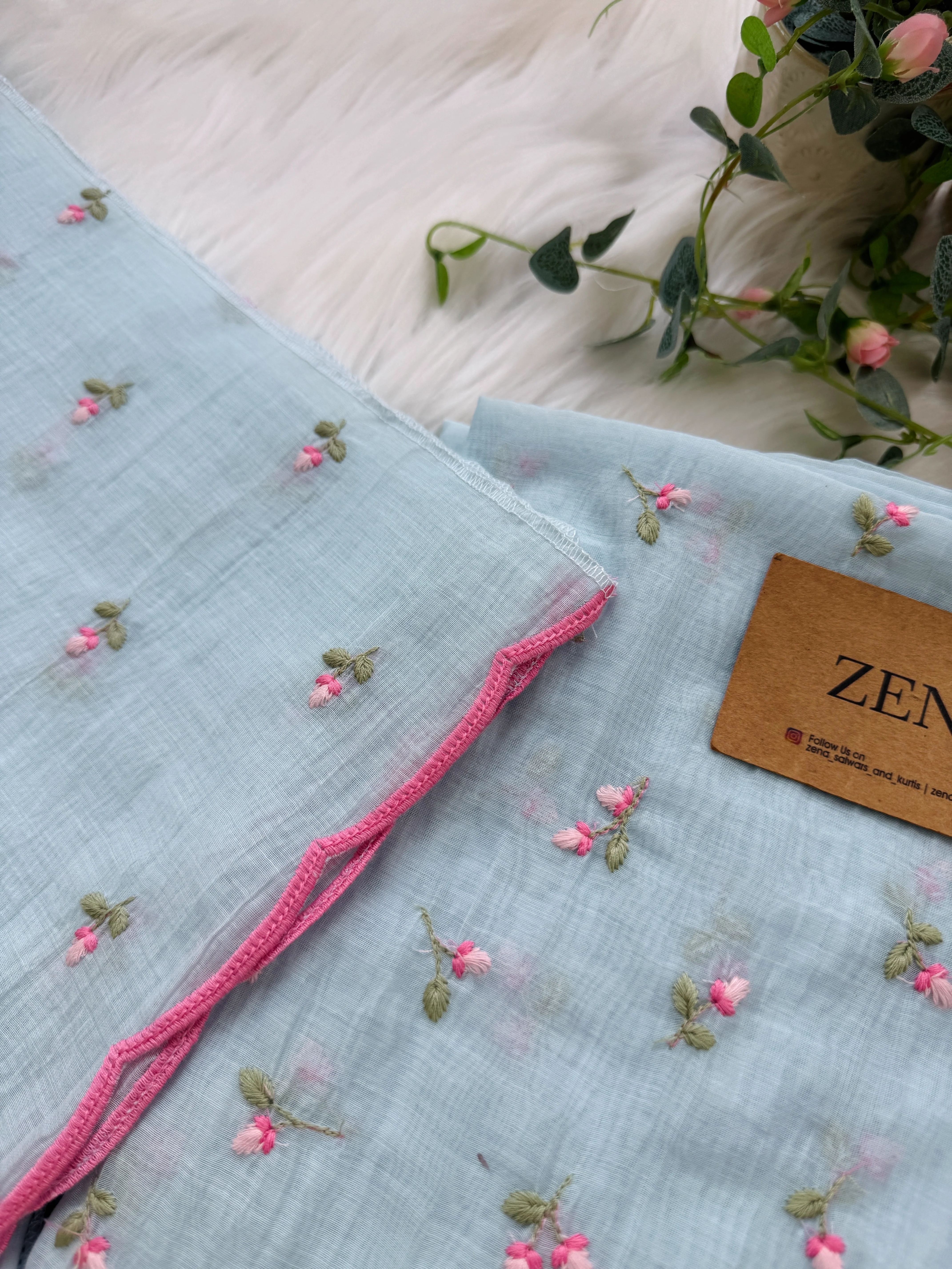 Premium Mul Chanderi Embroidered Unstitched Suit – Redefining Ethnic Elegance - Image 5
