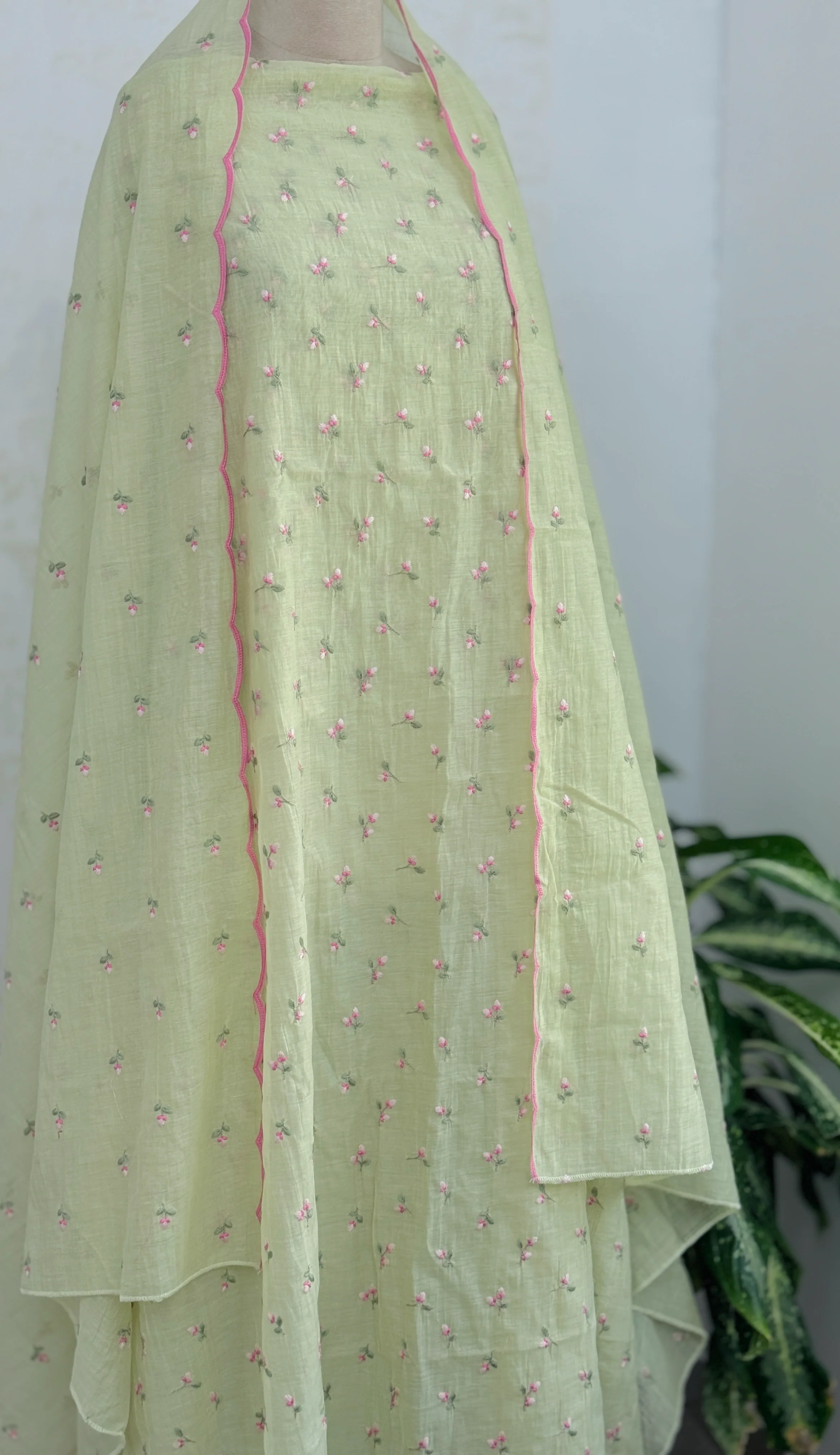 Premium Mul Chanderi Embroidered Unstitched Suit – Redefining Ethnic Elegance - Image 2